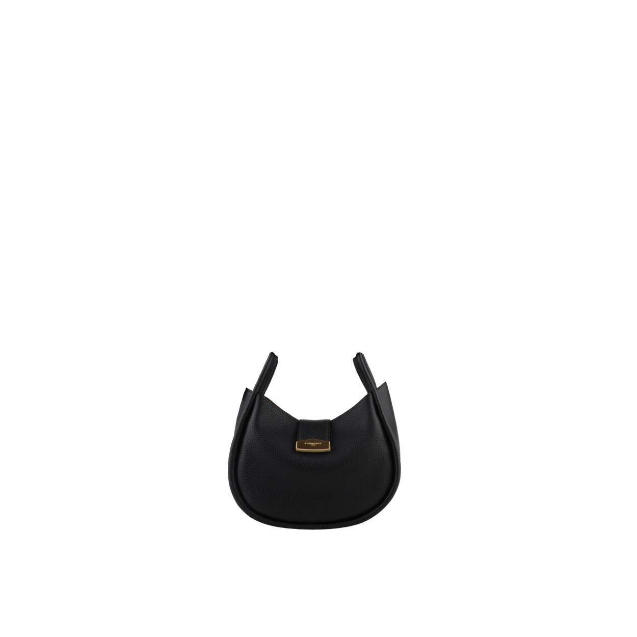 Leather clutch bag POURCHET Black