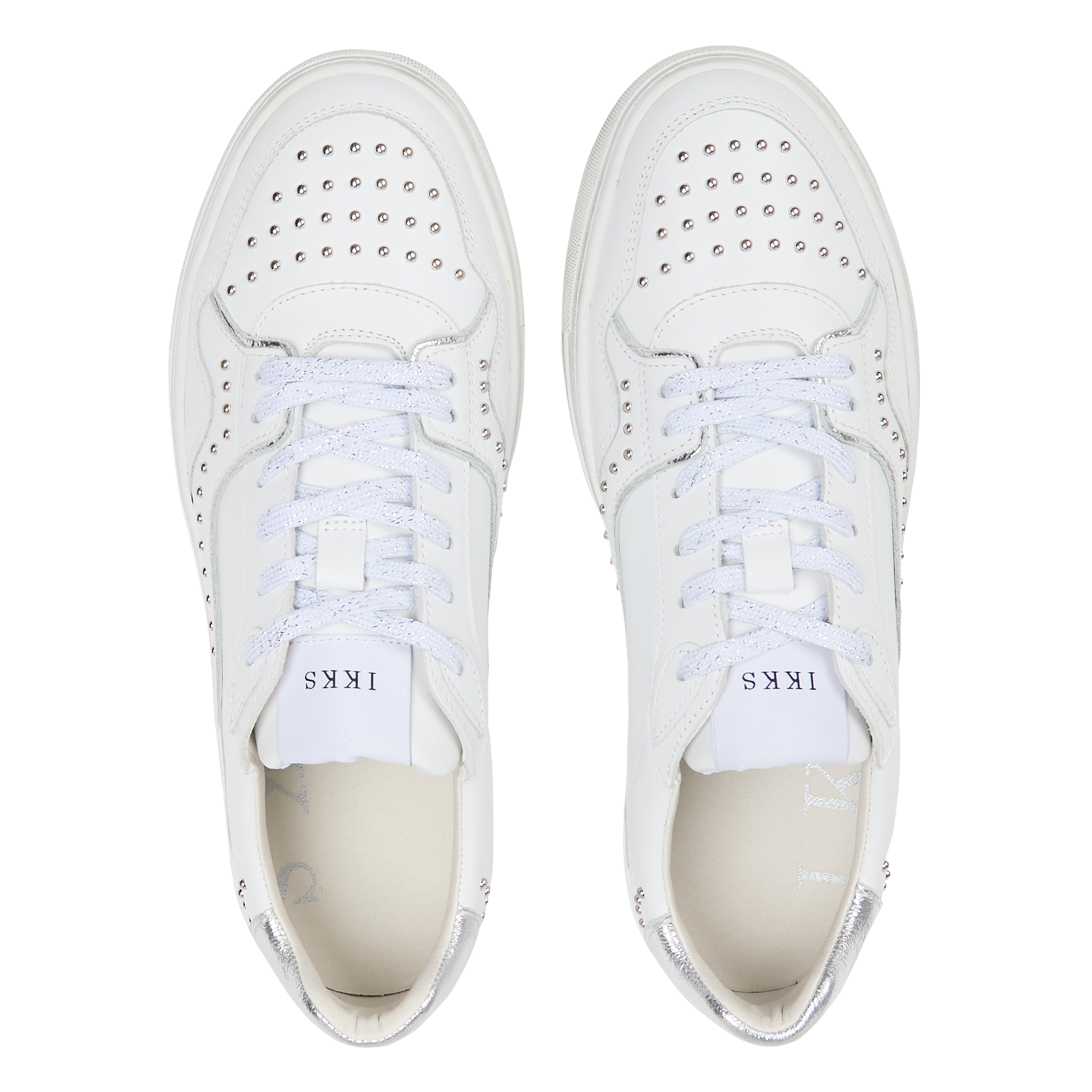 Baskets basses en cuir IKKS Blanc