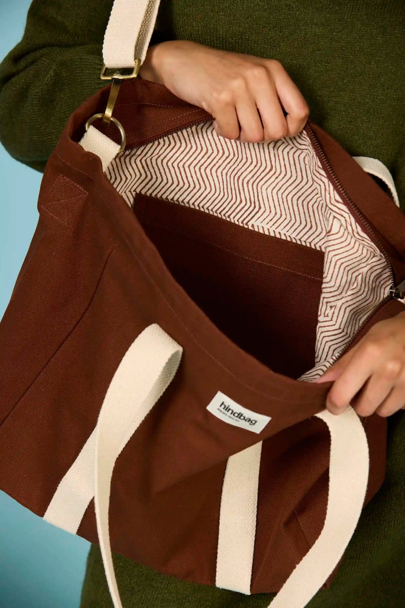 Cotton tote bag HINDBAG Brown