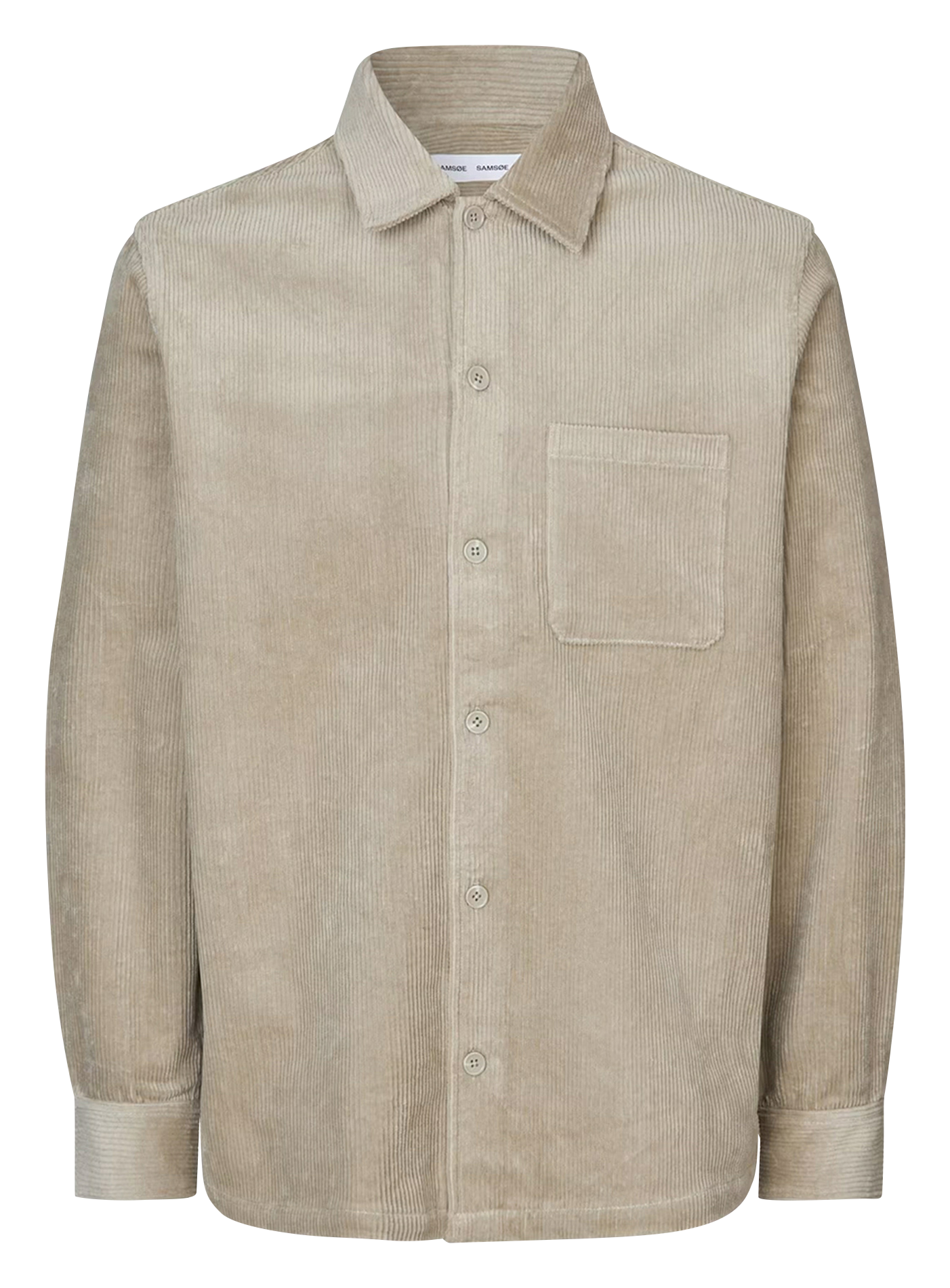 Surchemise col classique en coton organique Beige