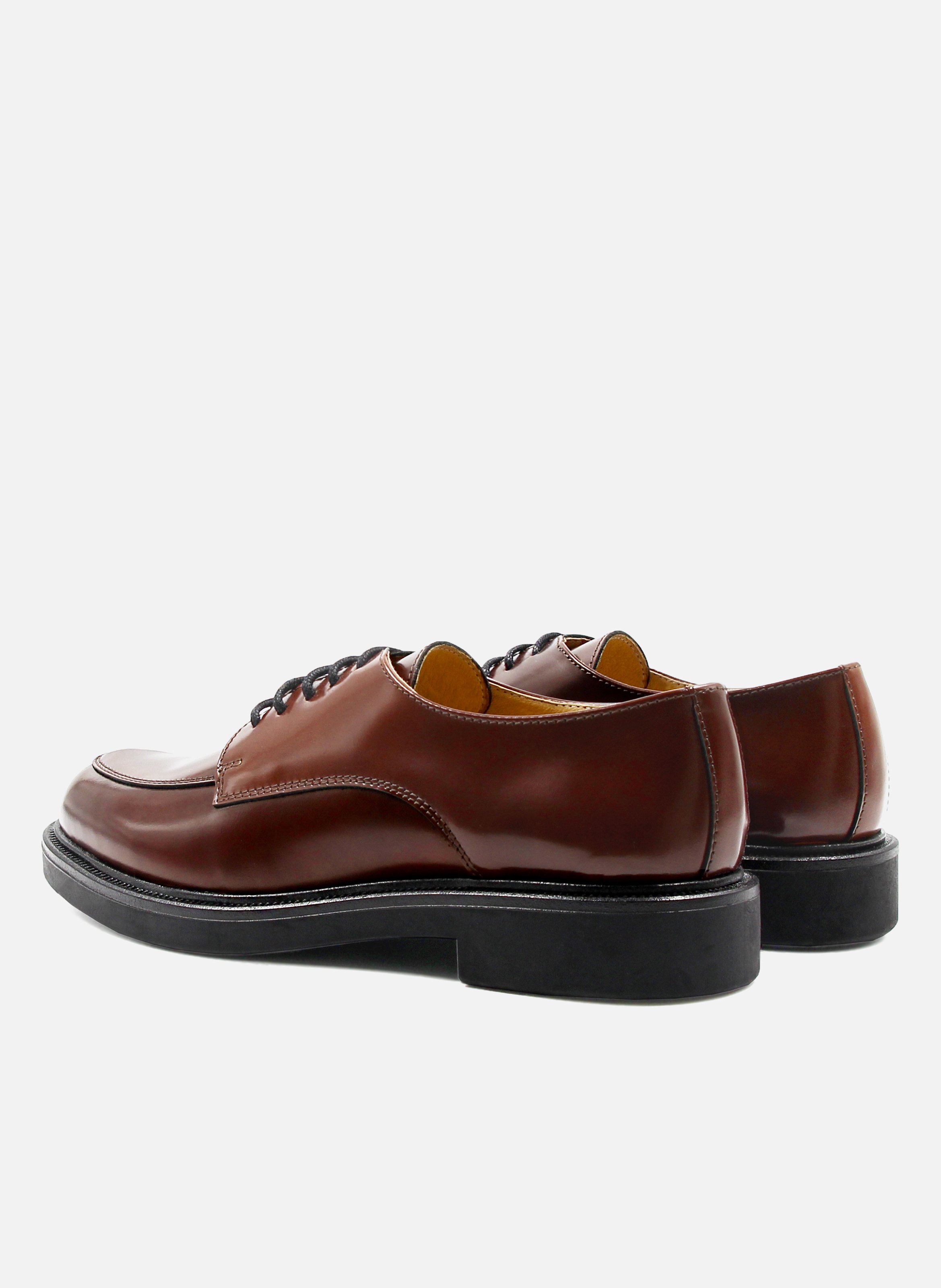 Shiny leather Derby shoes JULES & JENN Brown