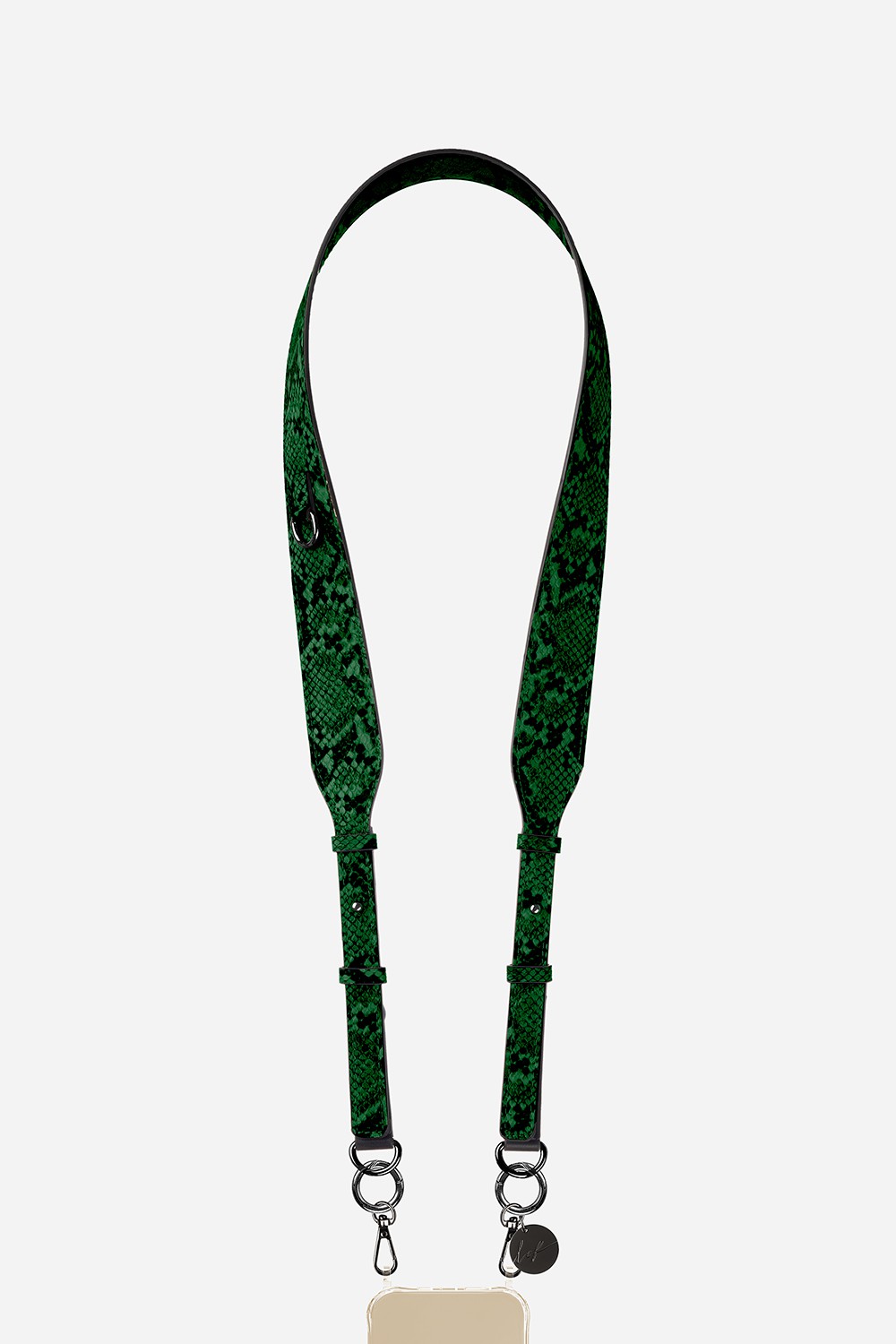 Vegan leather phone strap NORA Vert