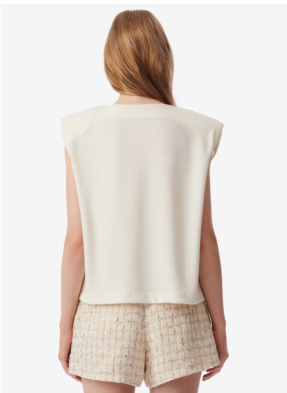 Short-sleeved T-shirt with shoulder pads IRO Beige