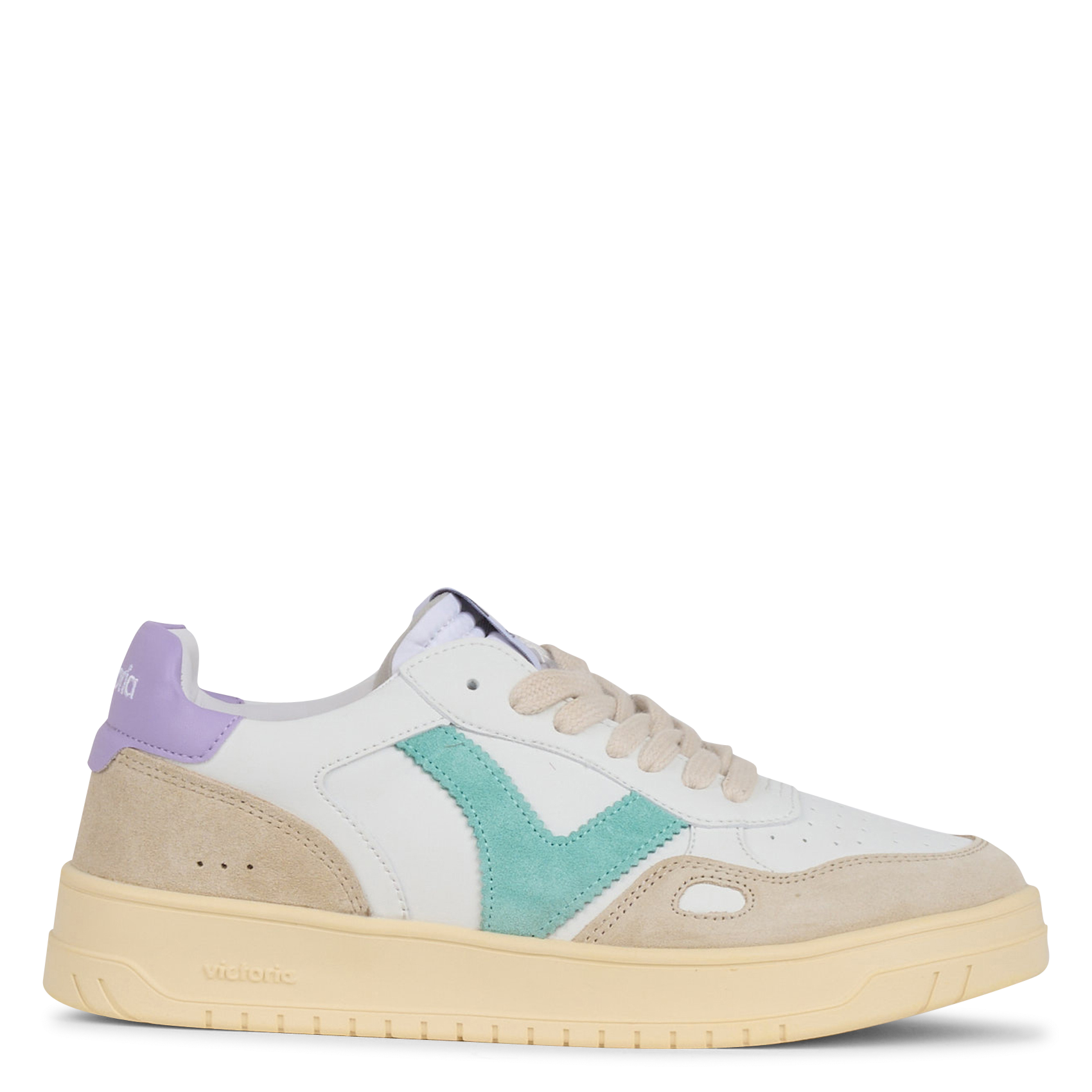 Baskets à plateforme en cuir velours VICTORIA Violet