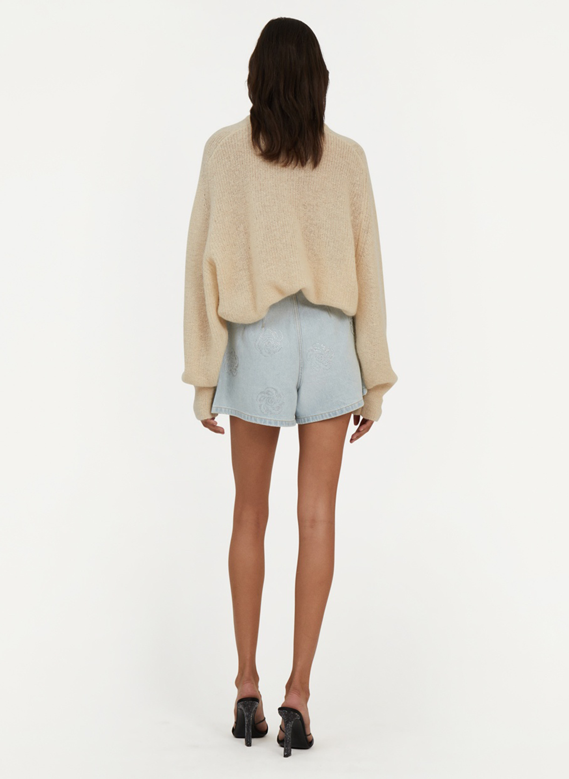 Oversized sweater in mixed recycled fibers ROTATE Beige