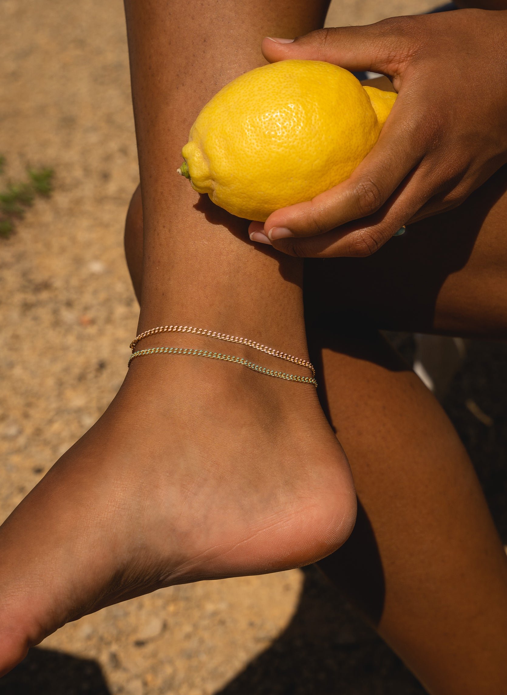 Anklet chain polished AEC Paris Blue