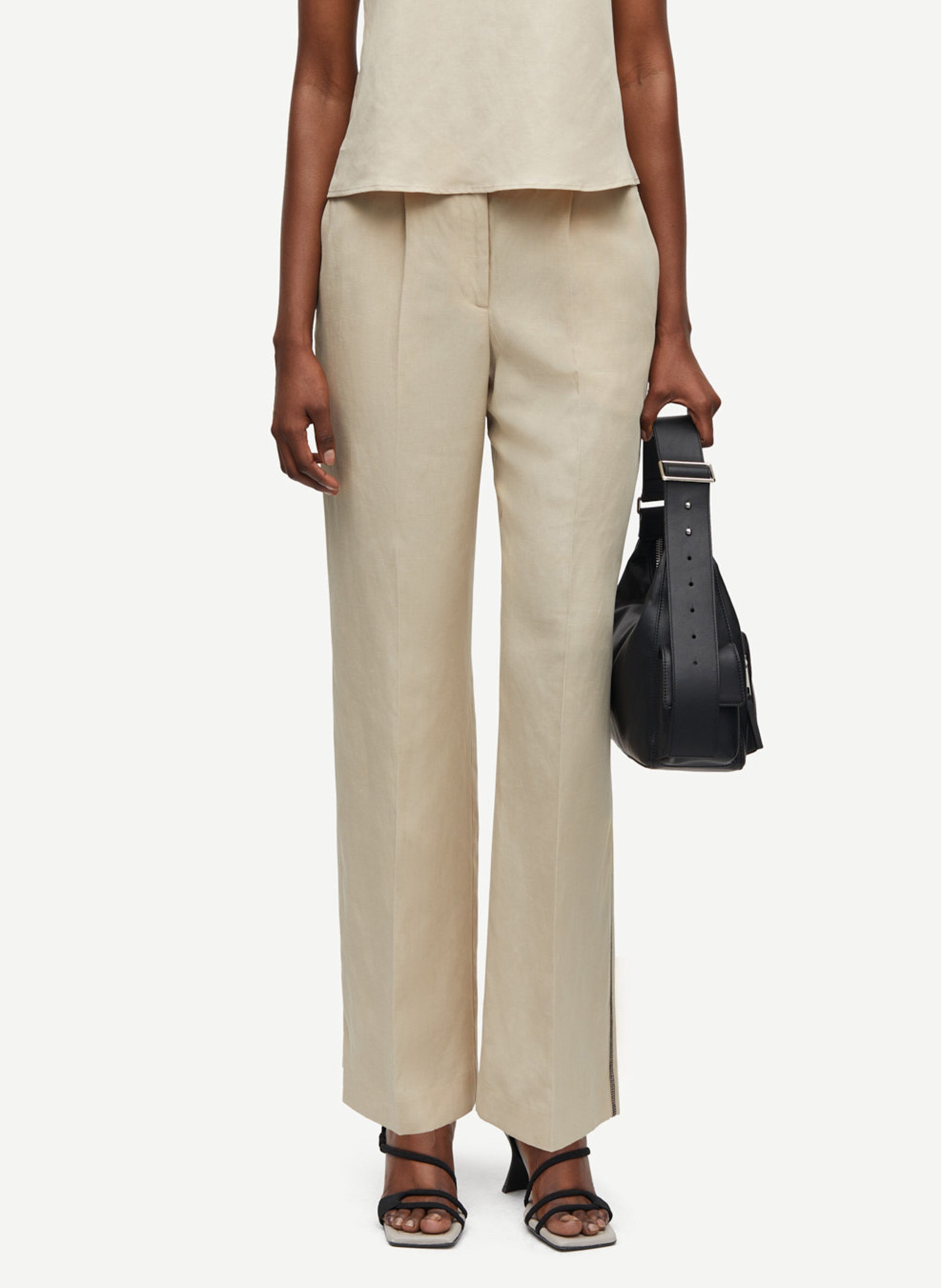 Carrotbroek met hoge taille SAMSOE SAMSOE Beige