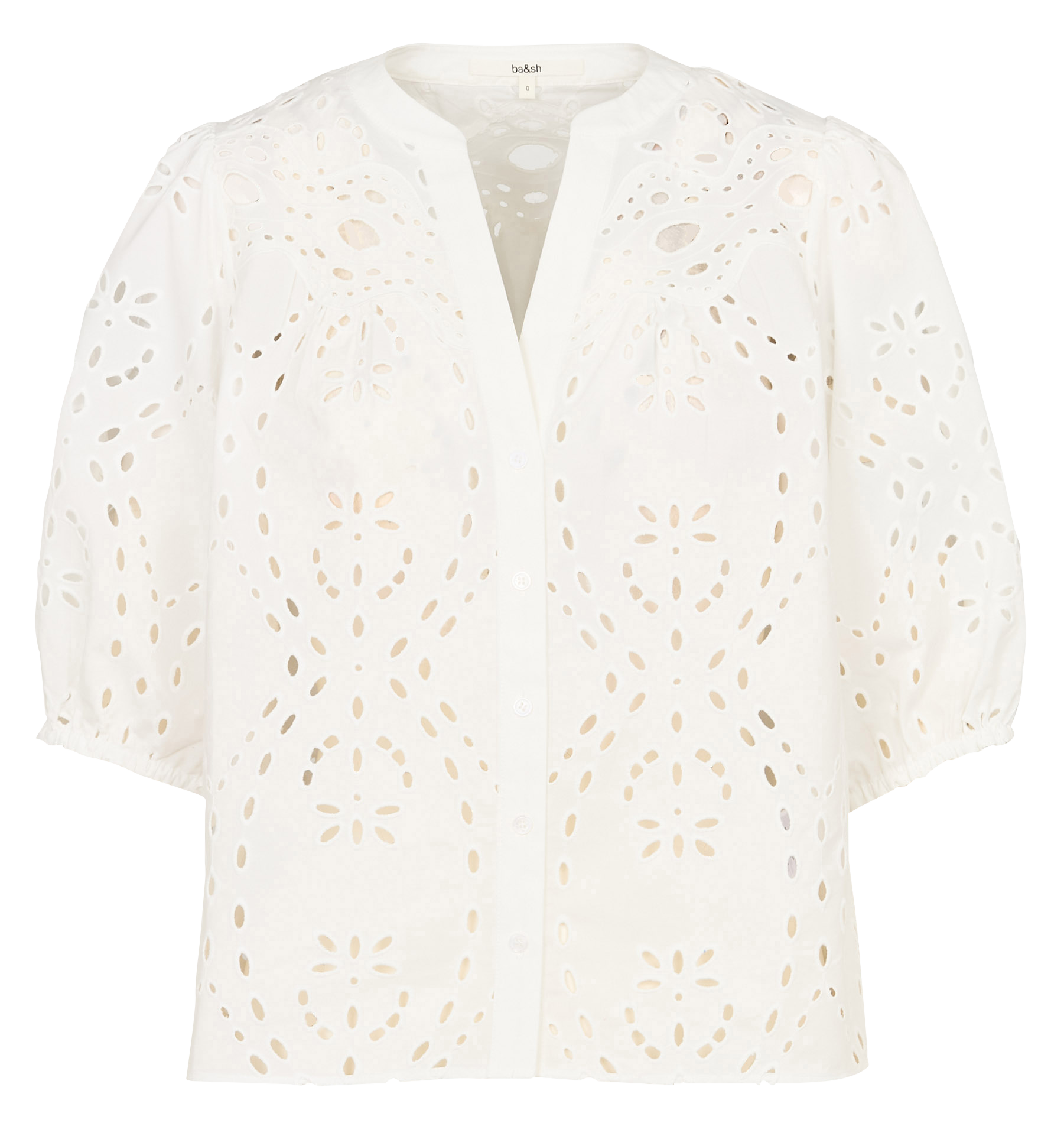 Recht, katoenen overhemd met borduursel  BA&SH Beige