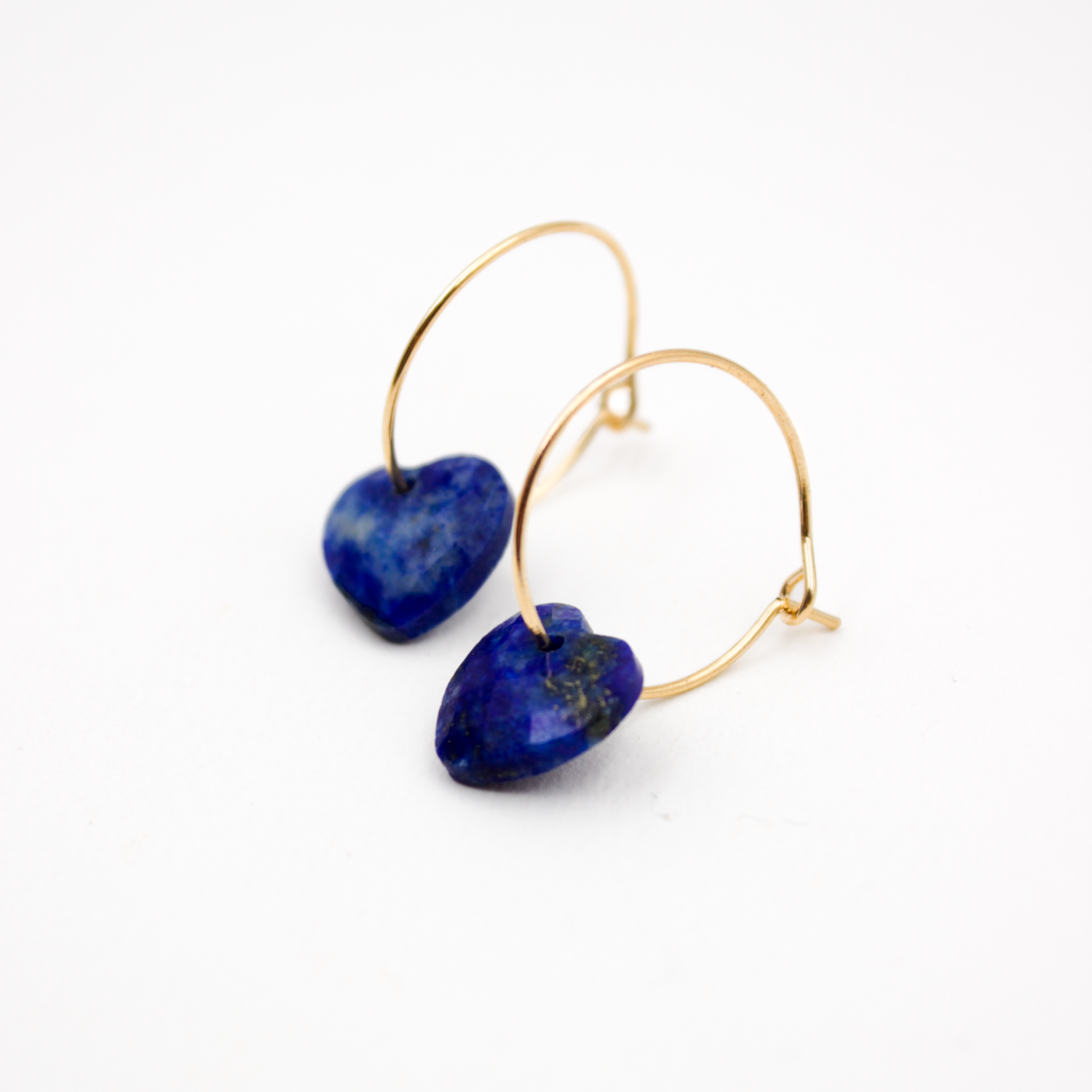 Heart-shaped stone hoop earrings - Coralie L'ATELIER DES DAMES Golden