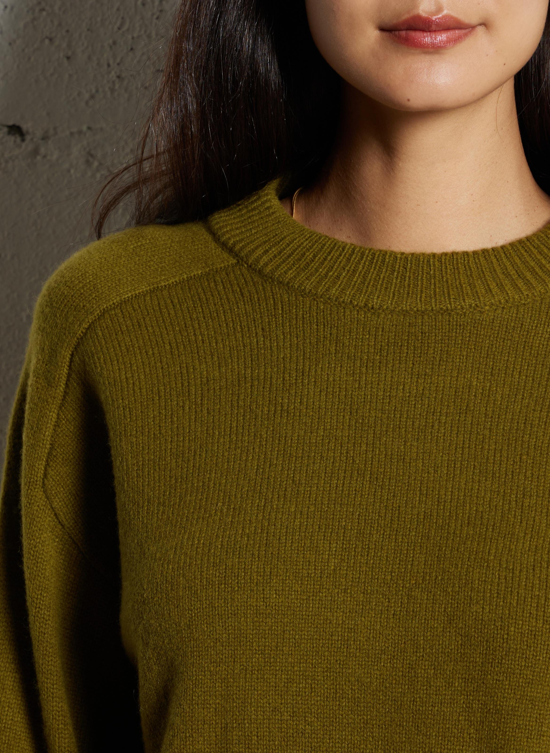 Straight-cut wool sweater BELLA JONES Green