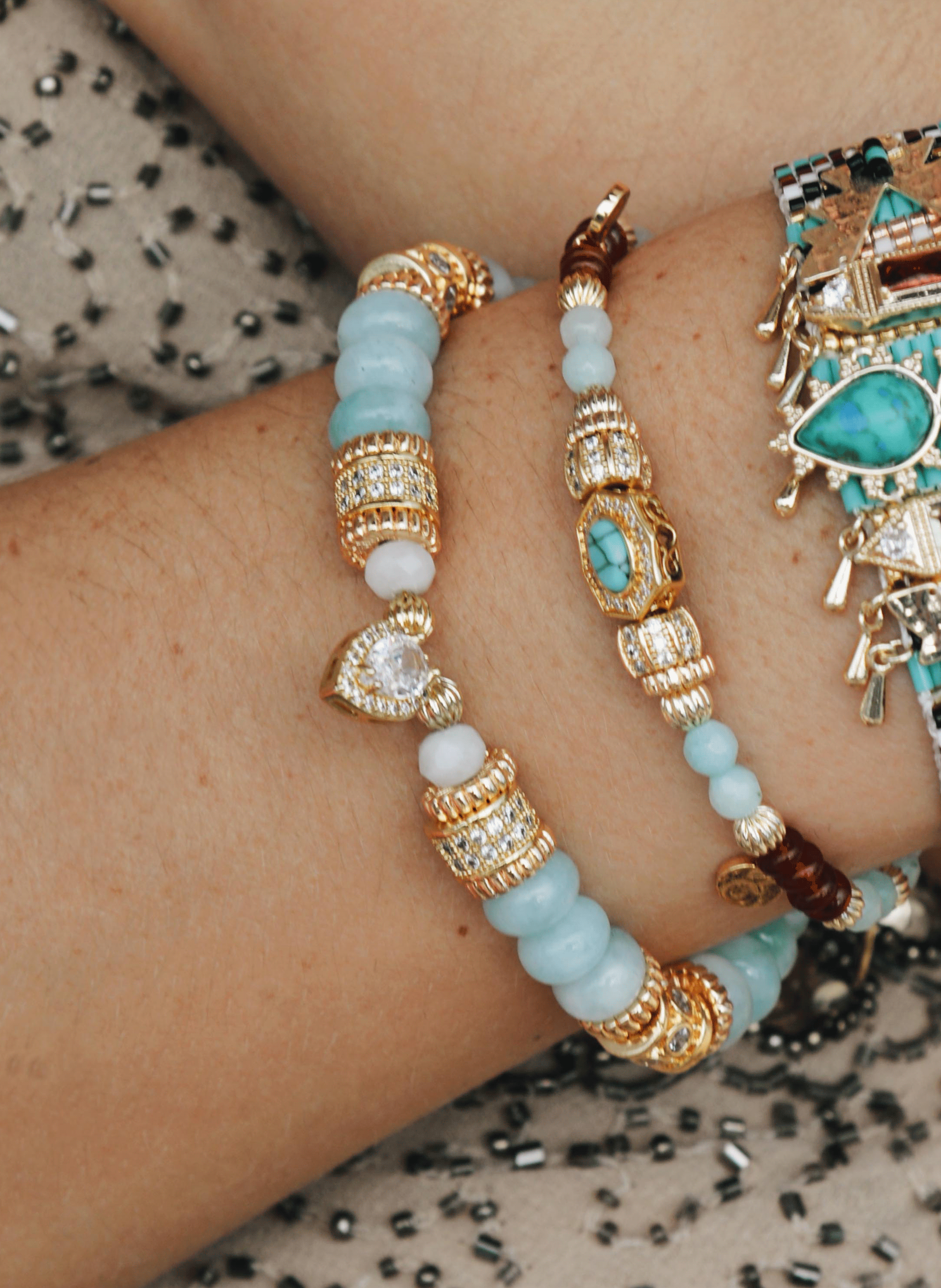 Adjustable bead bracelet HIPANEMA Blue