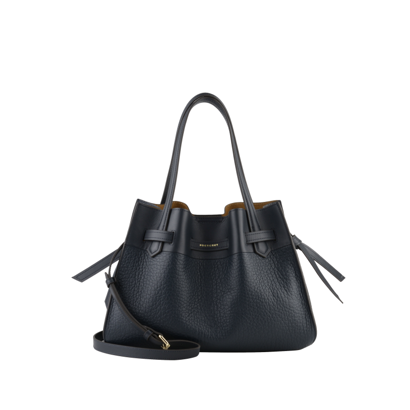 Handbag - cowhide leather POURCHET Blue