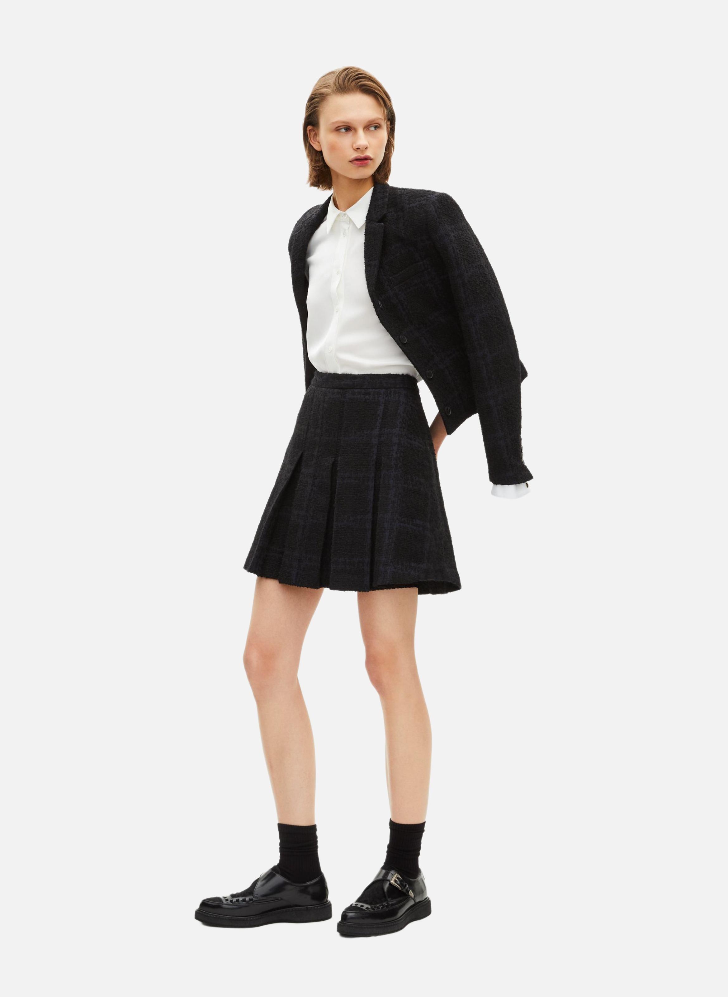Plain pleated short skirt THE KOOPLES Blue