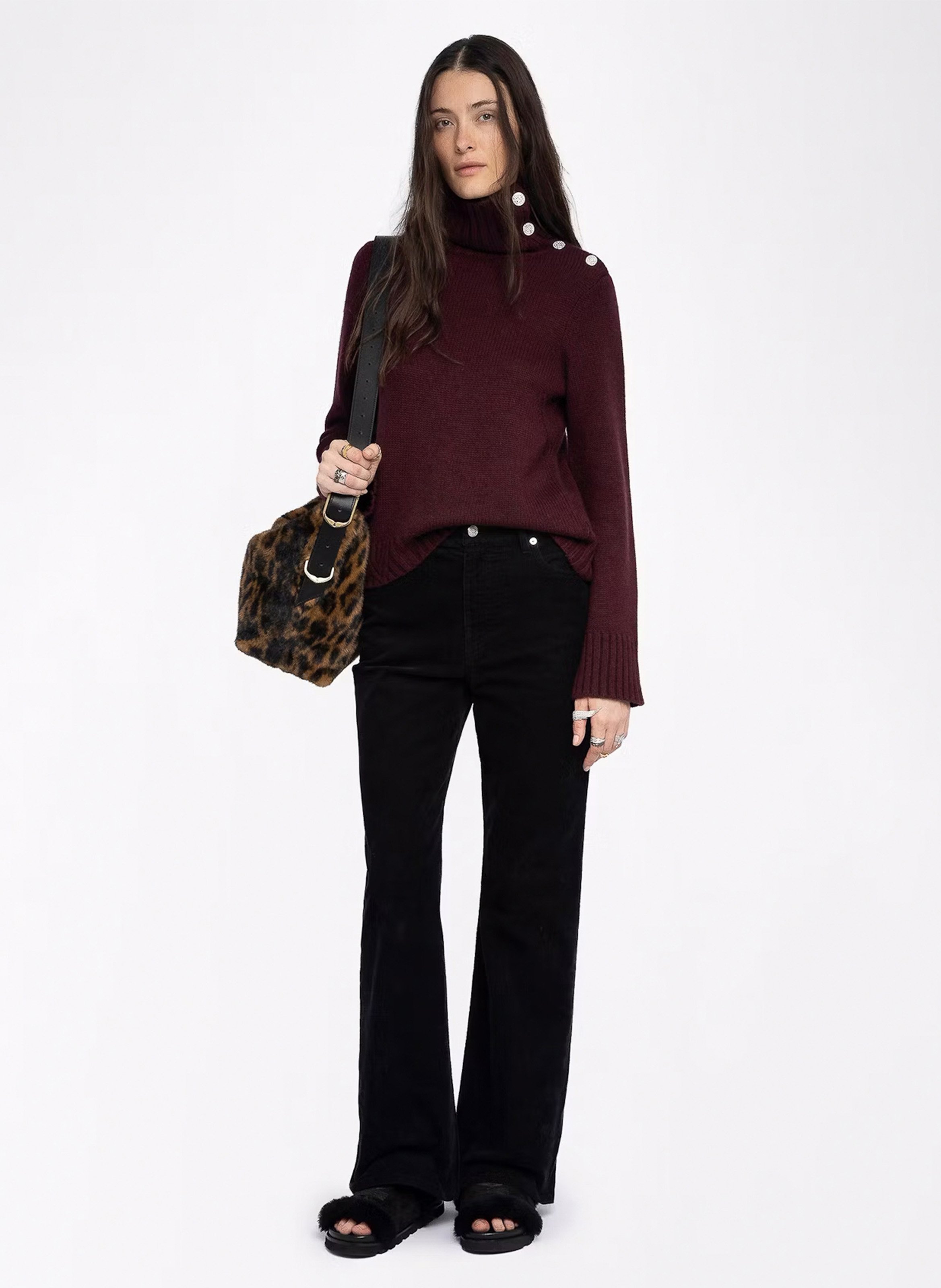 Pull col montant en cachemire  ZADIG&VOLTAIRE Violet