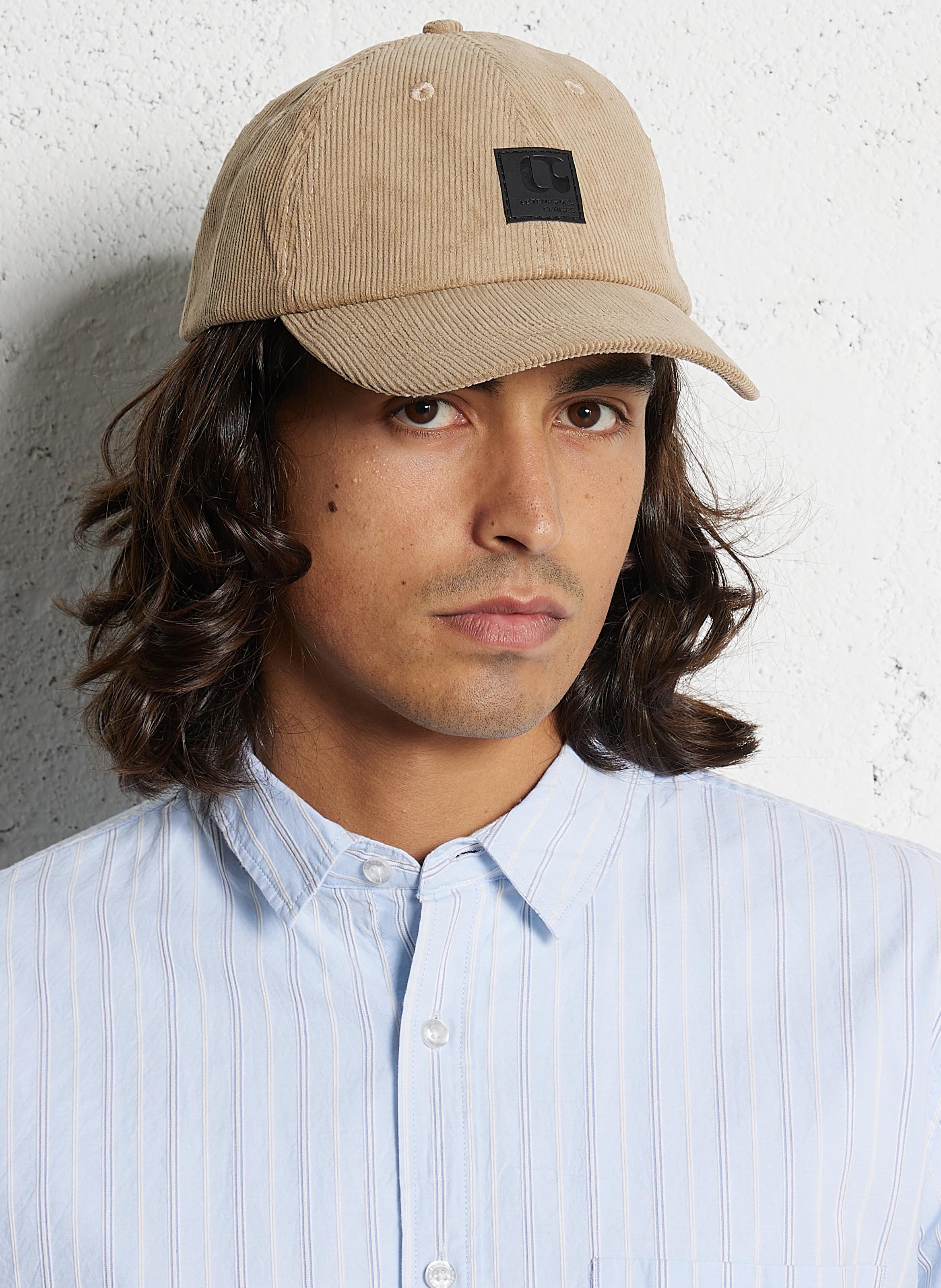 Corduroy cap with patch LE TEMPS DES CERISES Beige