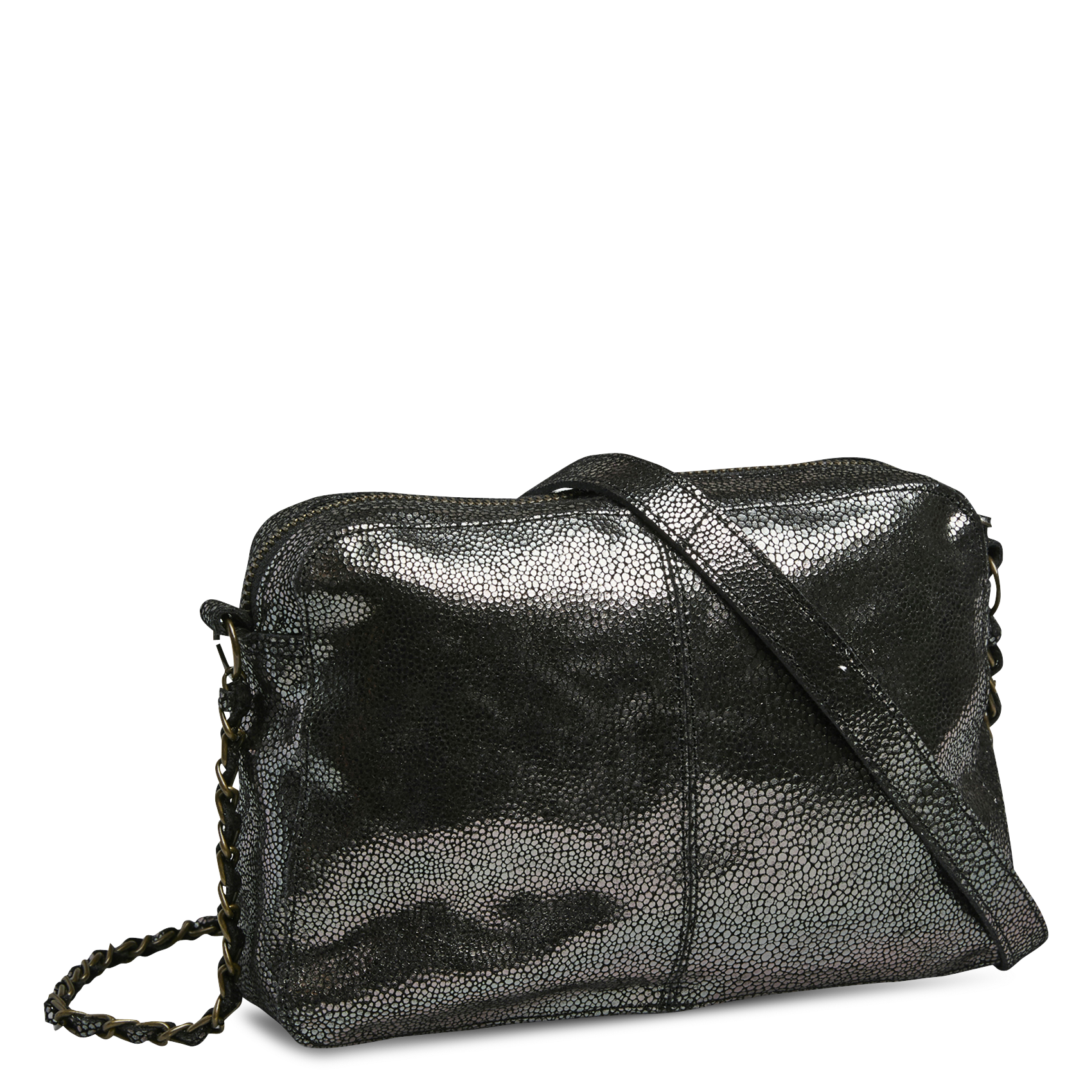 Dori leather shoulder bag PIECES Grey