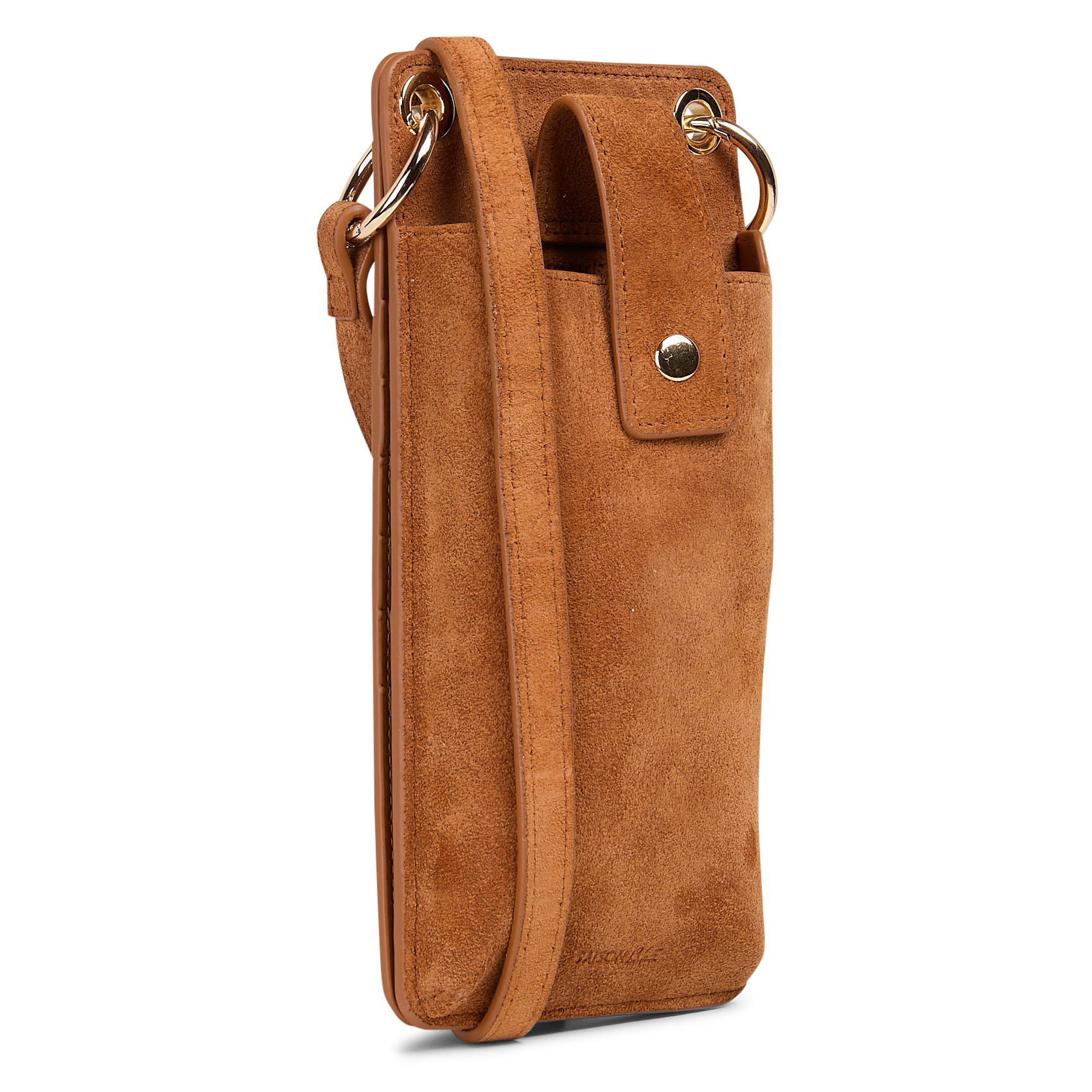 Velvet leather phone pouch SAISON 1865 Brown