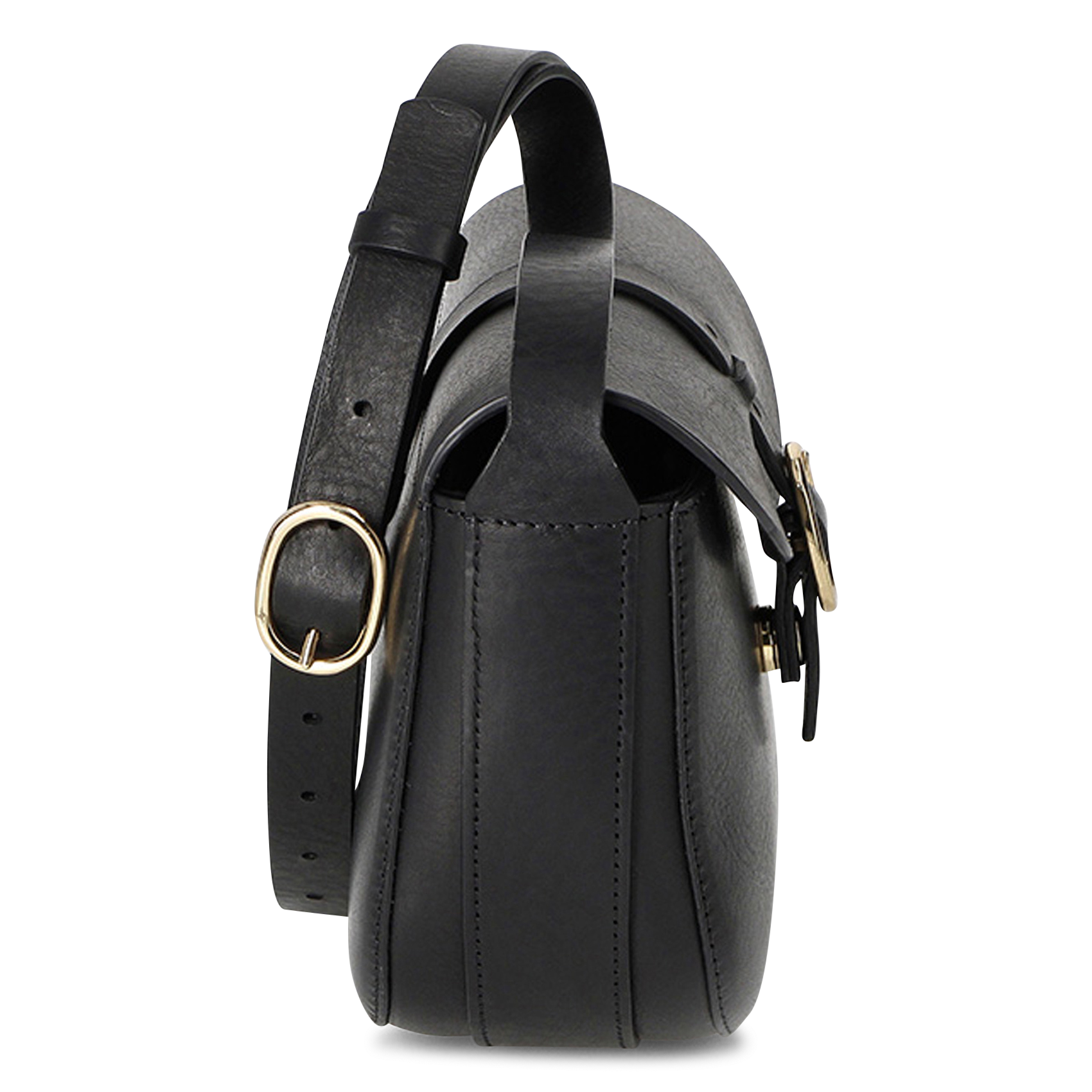 Leren schoudertas met klep HERBERT FRERE SOEUR Zwart