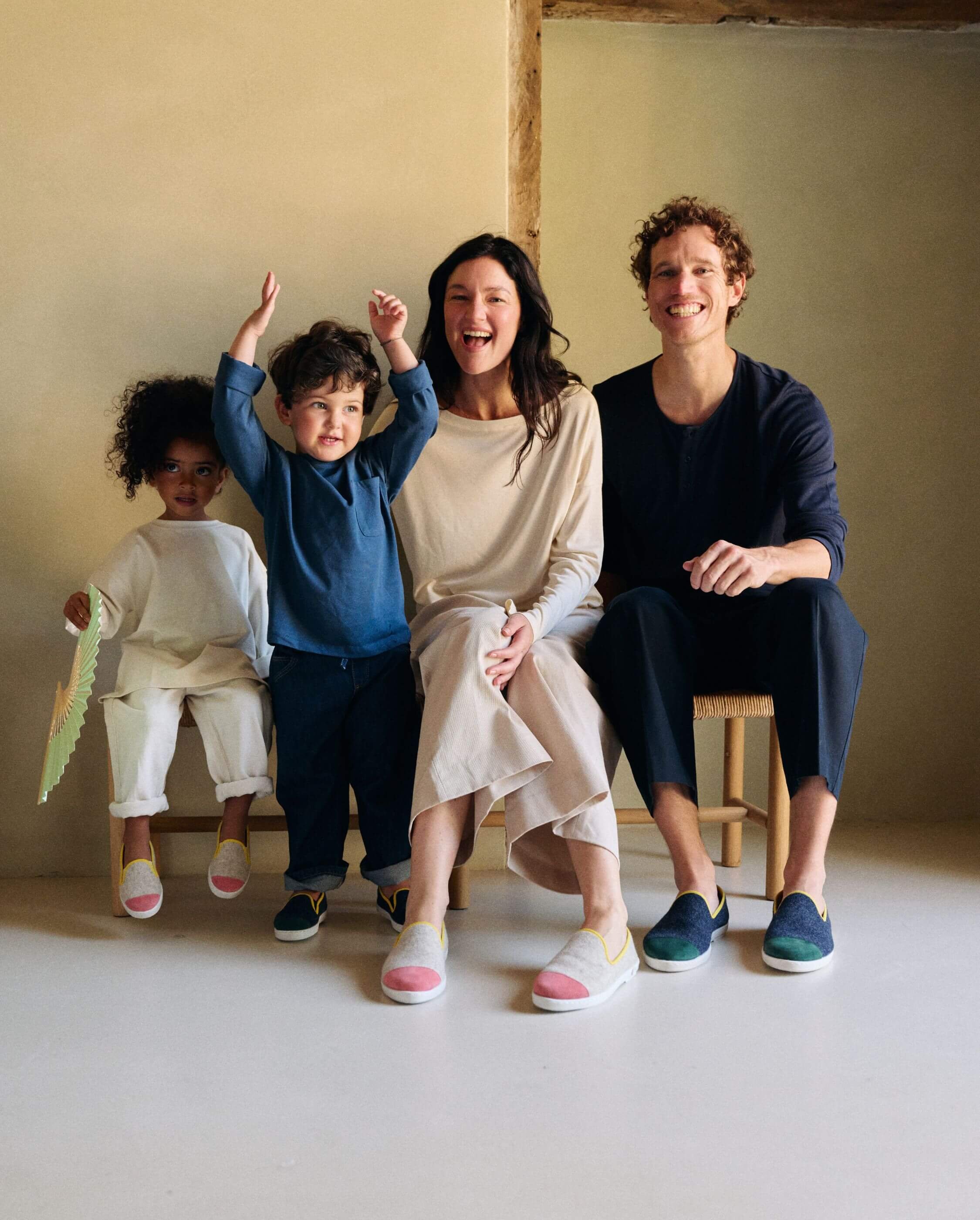 Chausson homme bruson, laine play marine ANGARDE Bleu