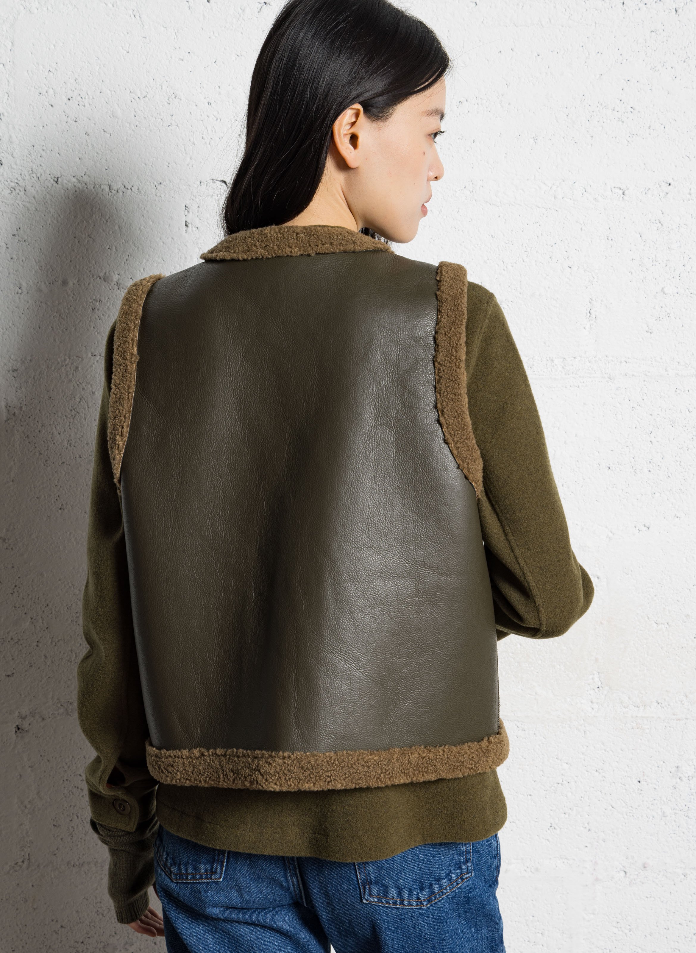 Straight V-neck jacket BENSIMON Khaki