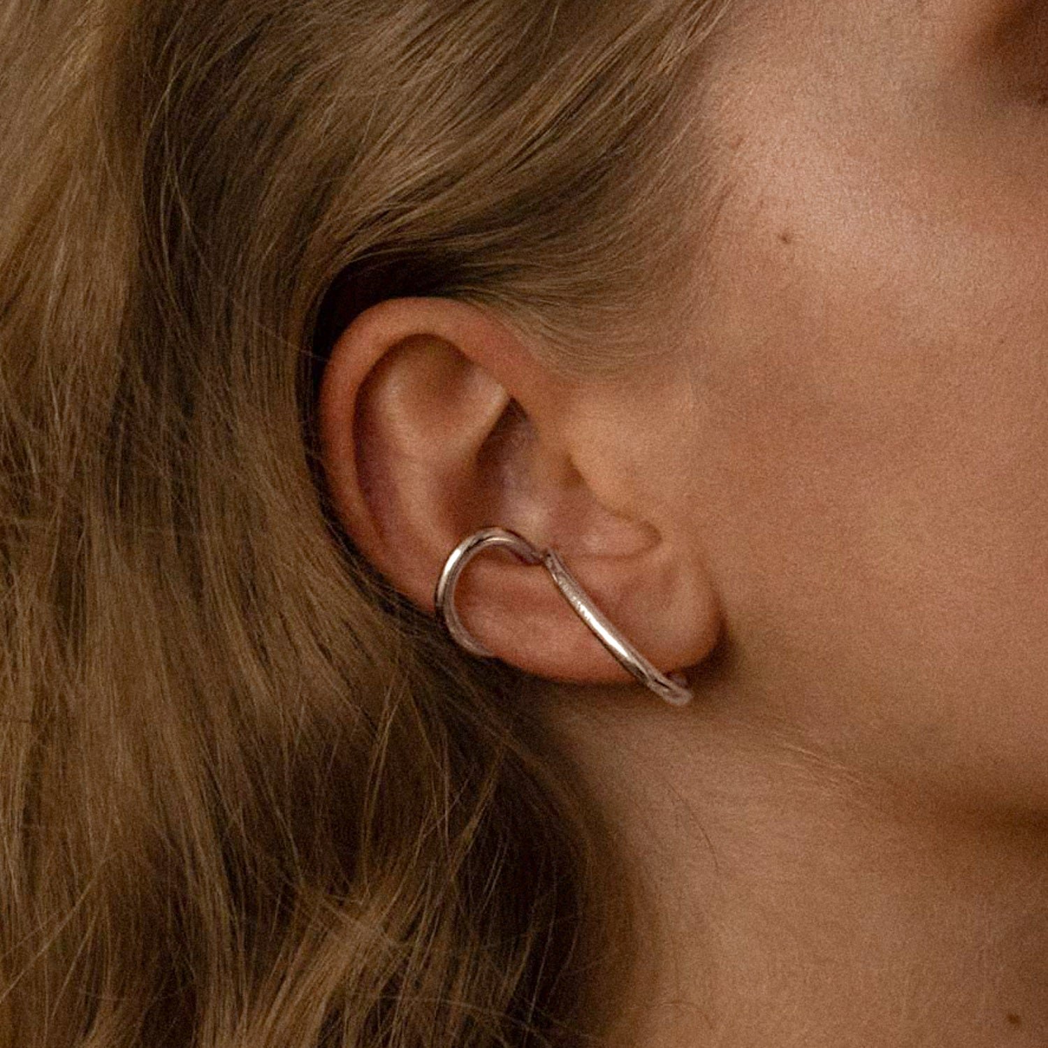 Earcuff droit, argent recyclé 2 mm MAYRENA Argent