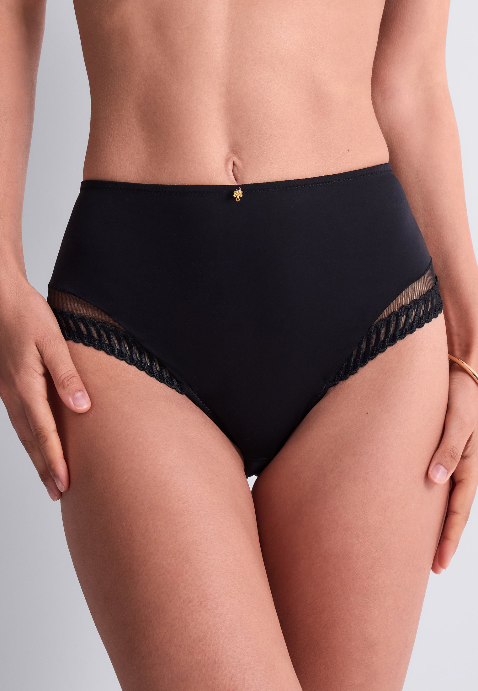 High-waisted lace panties AUBADE Black