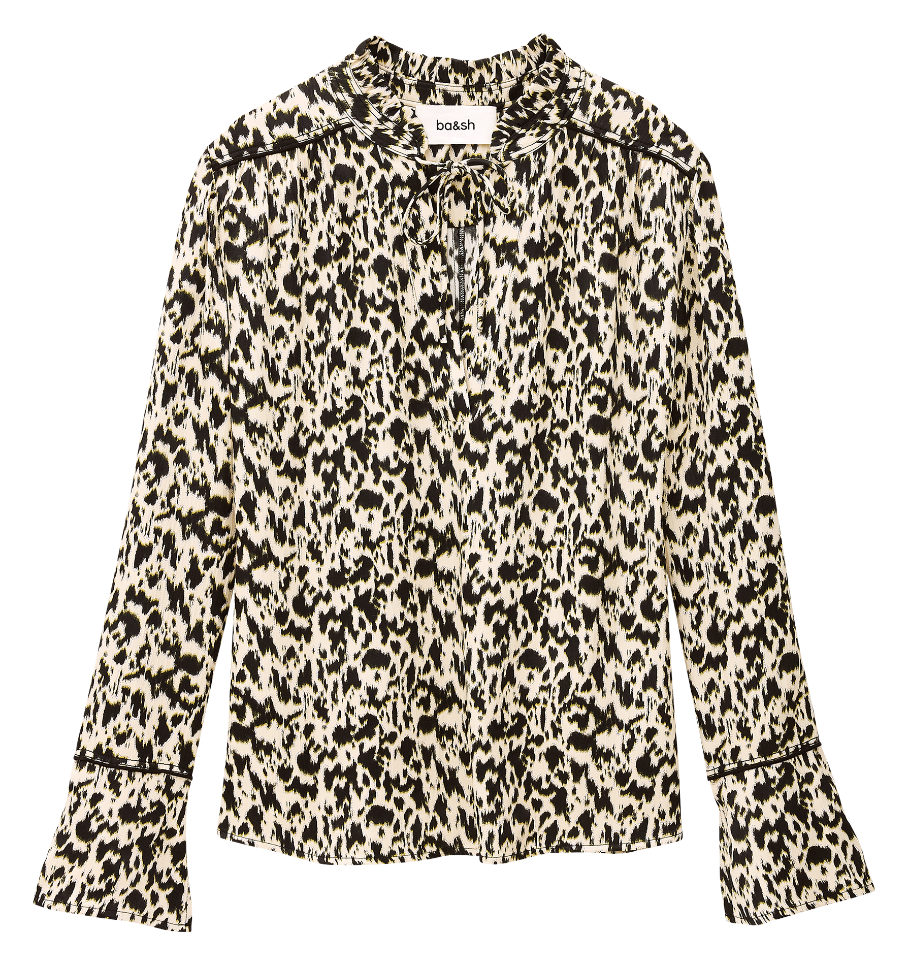 Blouse col rond imprimée BA&SH Beige