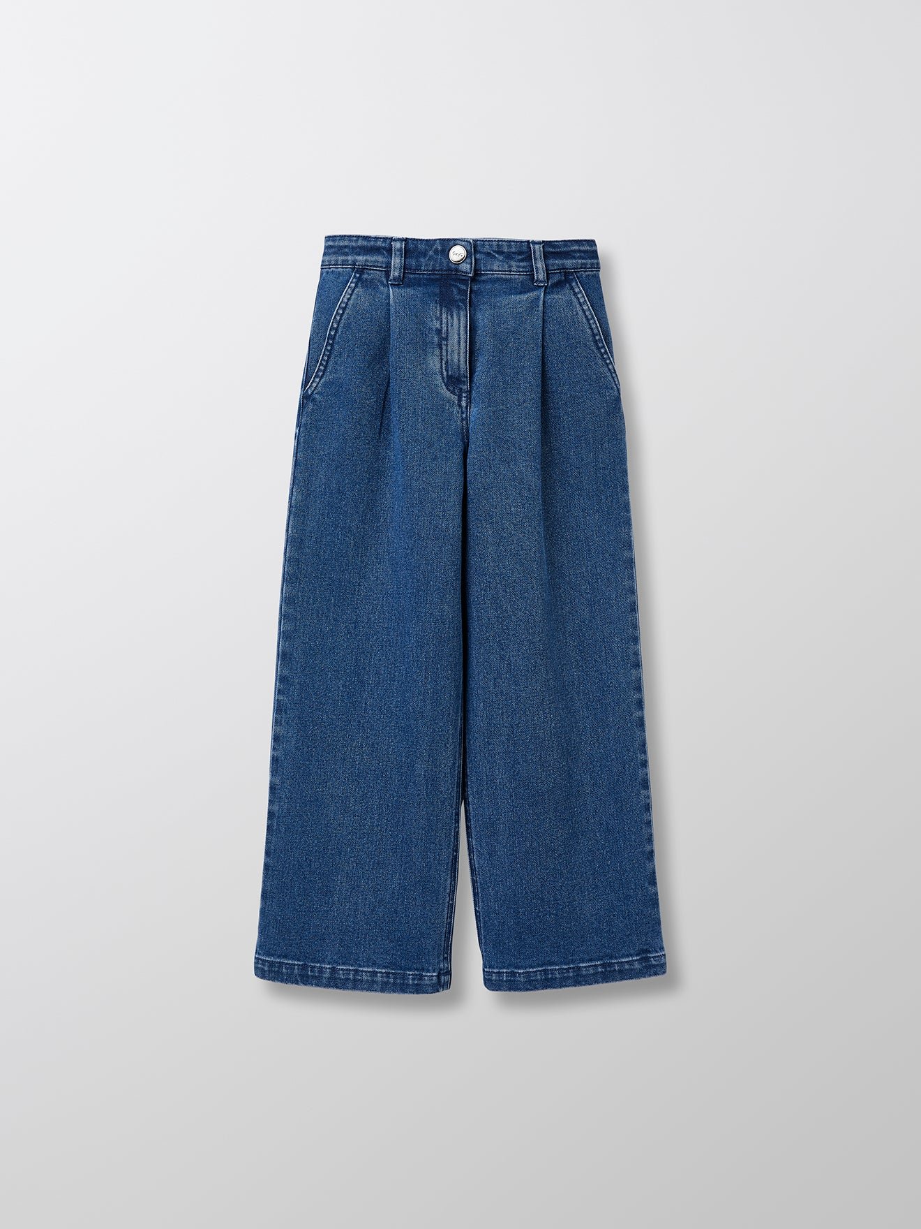 Wide-leg denim pants - junior collection CYRILLUS Blue