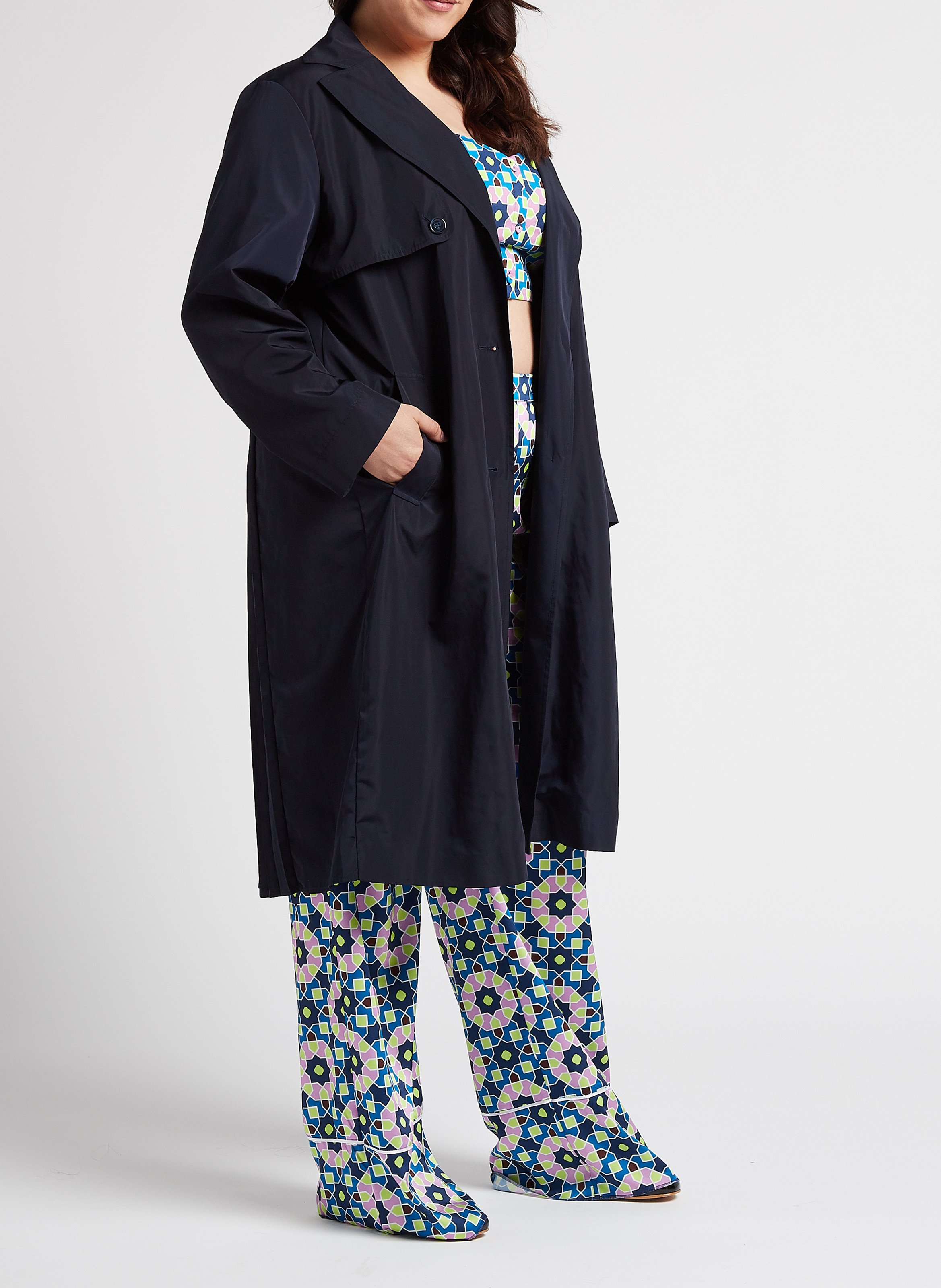 Regenjacke mit Reverskragen PERSONA by Marina Rinaldi Schwarz