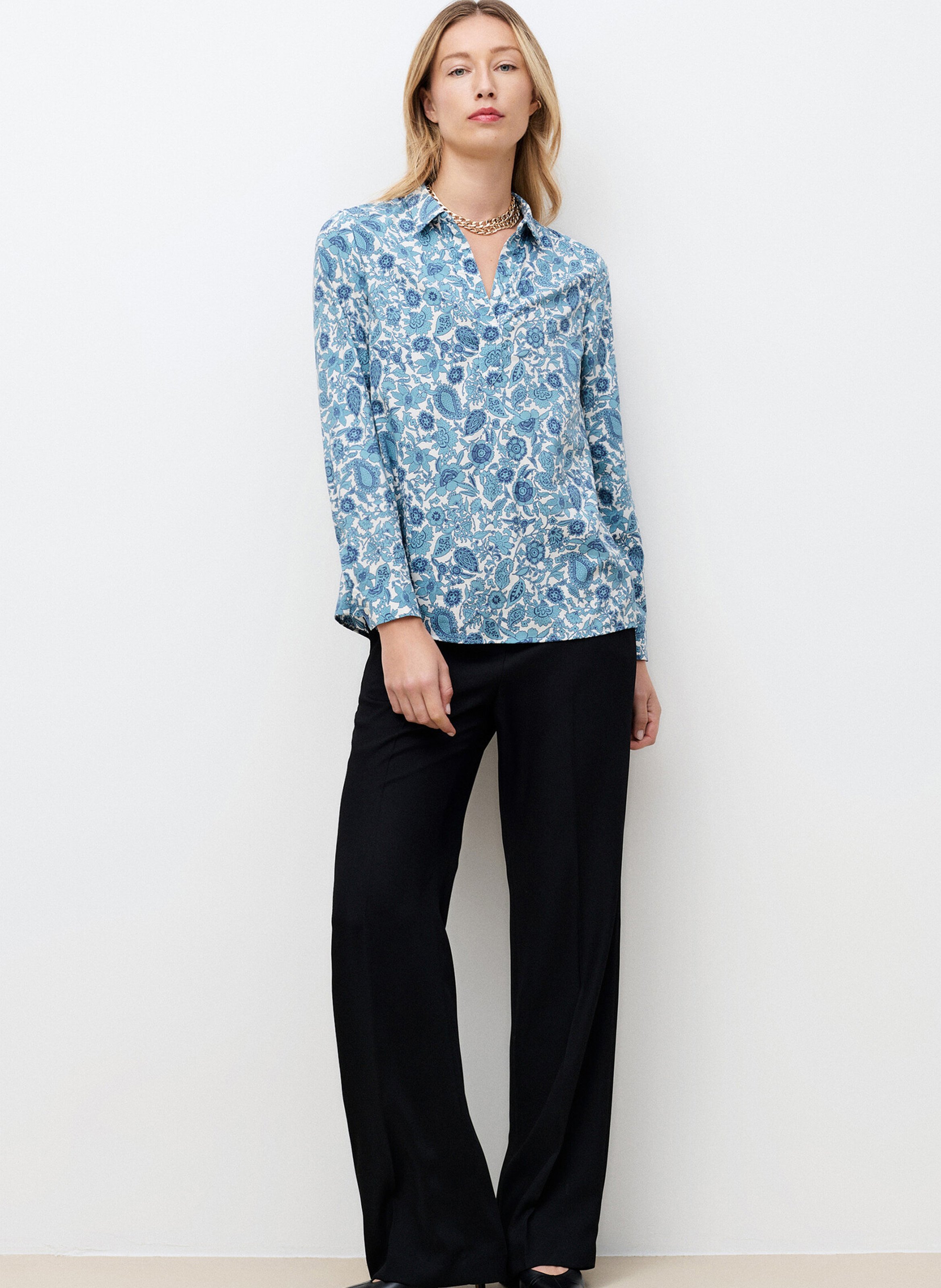 Rechte top met opdruk CAROLL Blauw