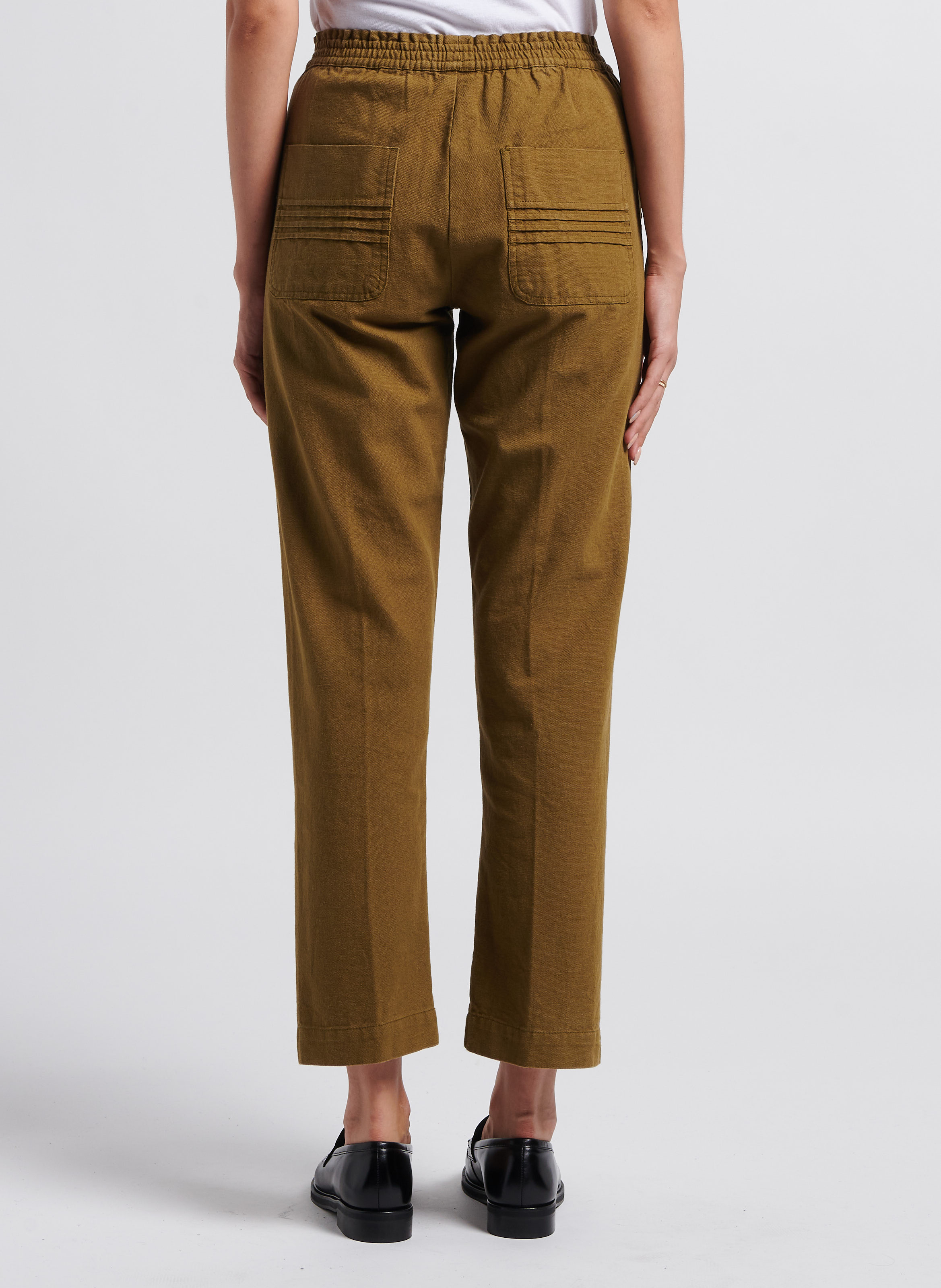 Rechte, katoenen broek SWILDENS Kaki