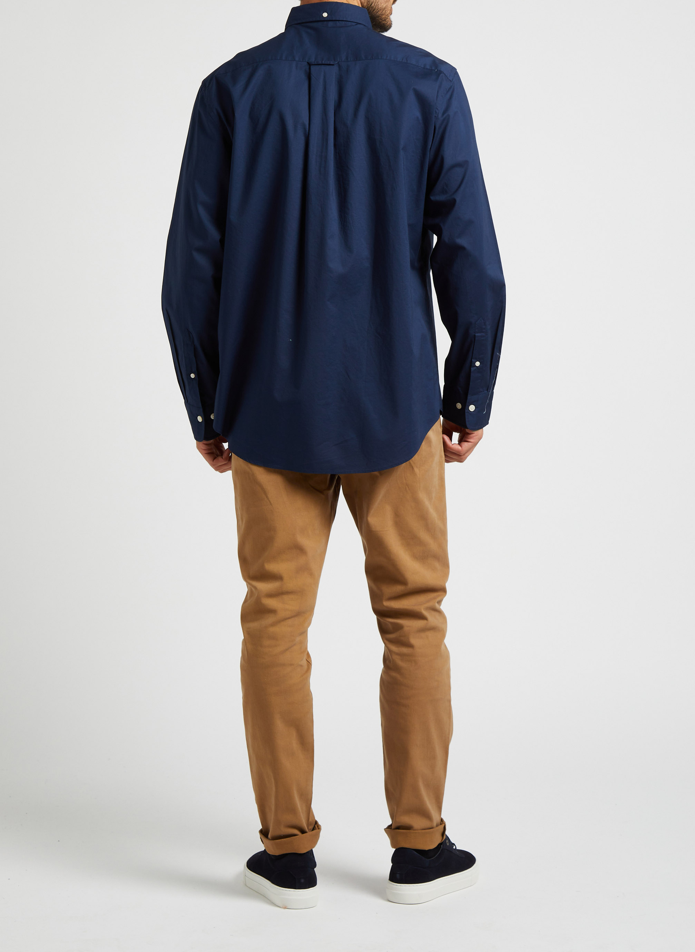 Straight-cut recycled cotton shirt with classic collar GANT Blue