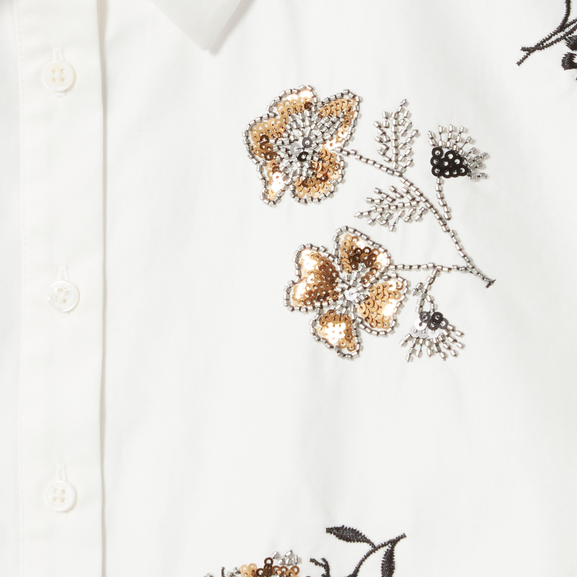 Chemise oversize col classique en coton brodé CLAUDIE PIERLOT Beige