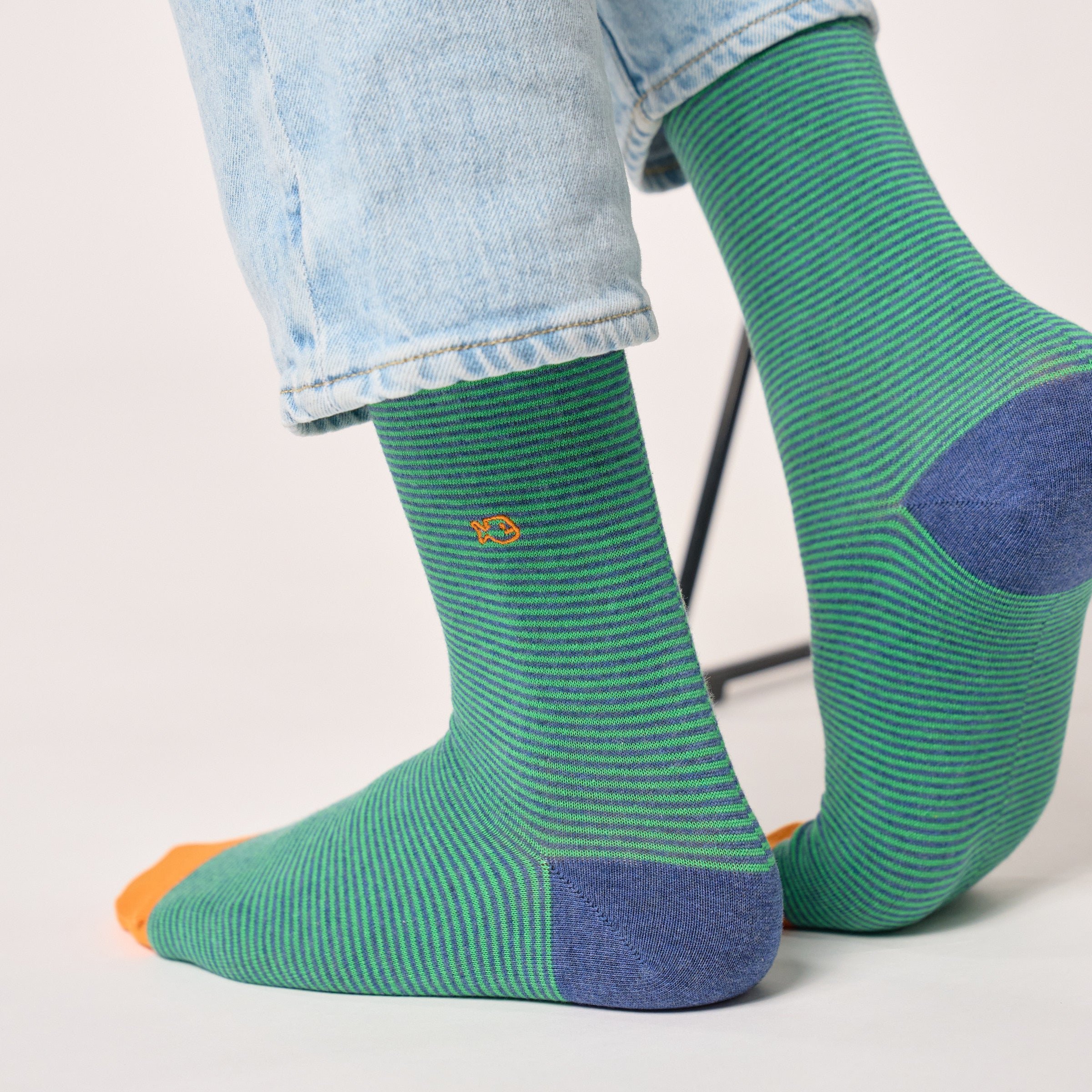 Combed cotton striped socks BILLYBELT Green