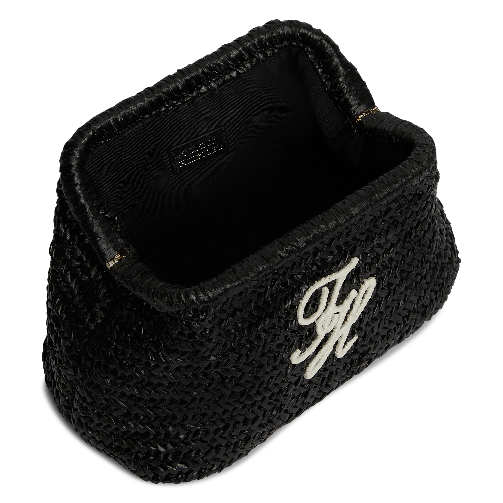 Braided clutch bag TOMMY HILFIGER Black