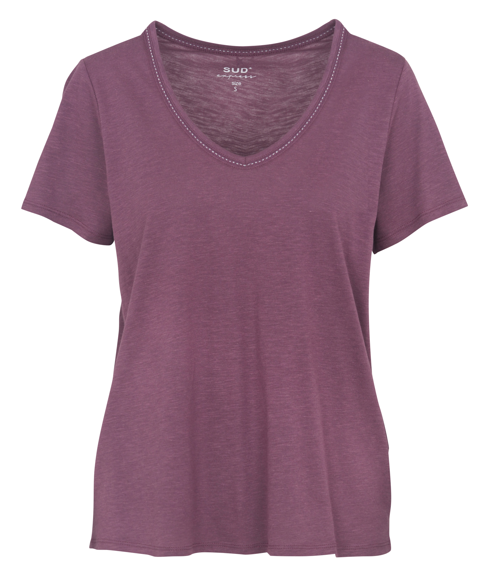 Oversize V-Ausschnitt T-Shirt aus Baumwollmischung SUD EXPRESS