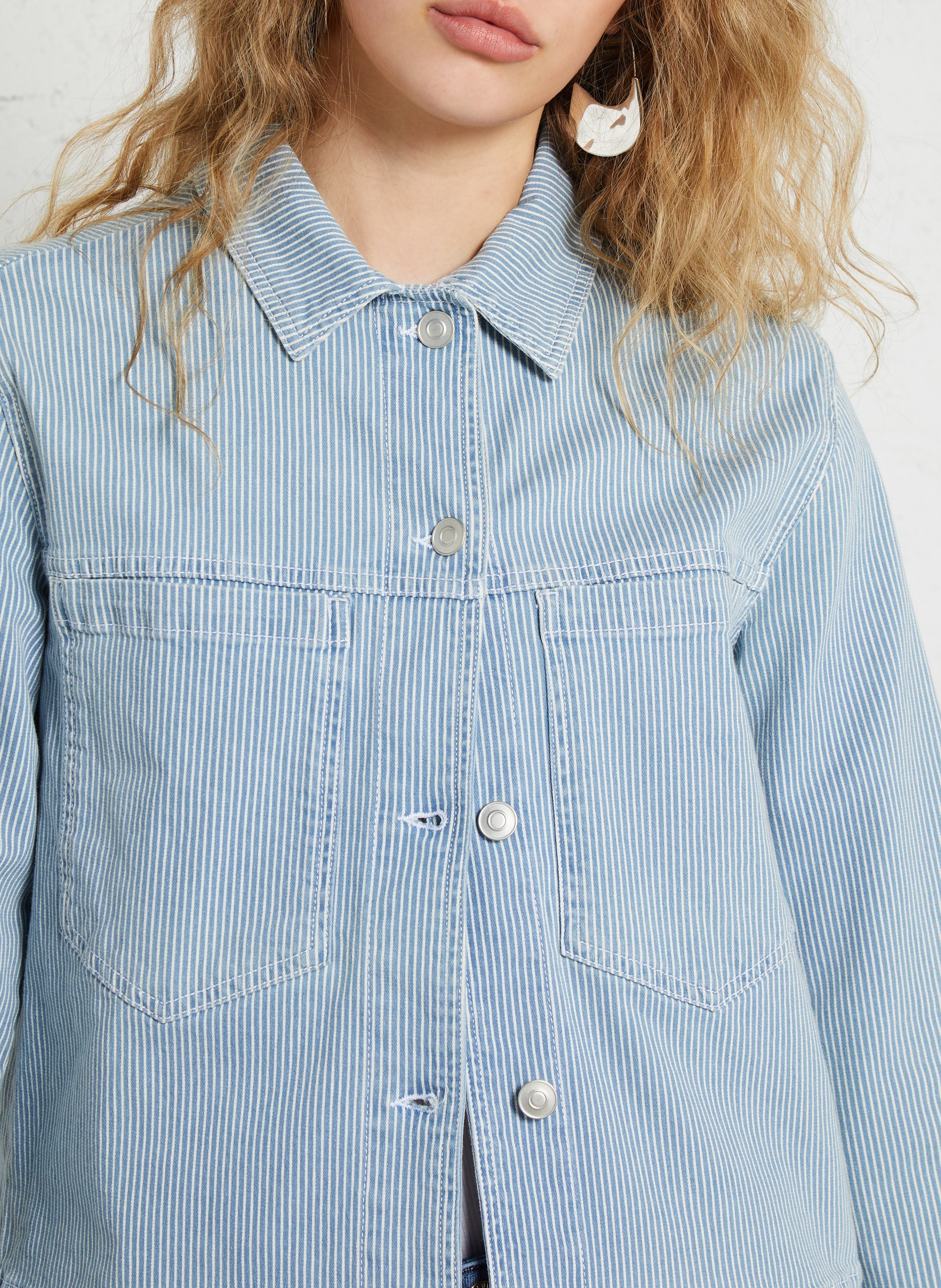 Veste col classique en coton MAISON 123 Bleu