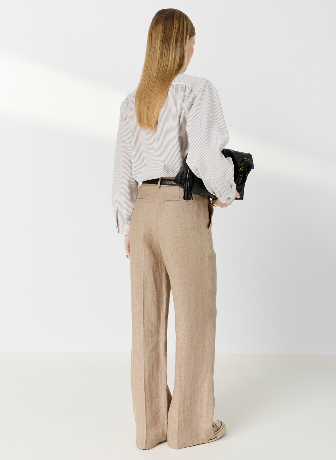 Straight linen trousers GERARD DAREL Beige