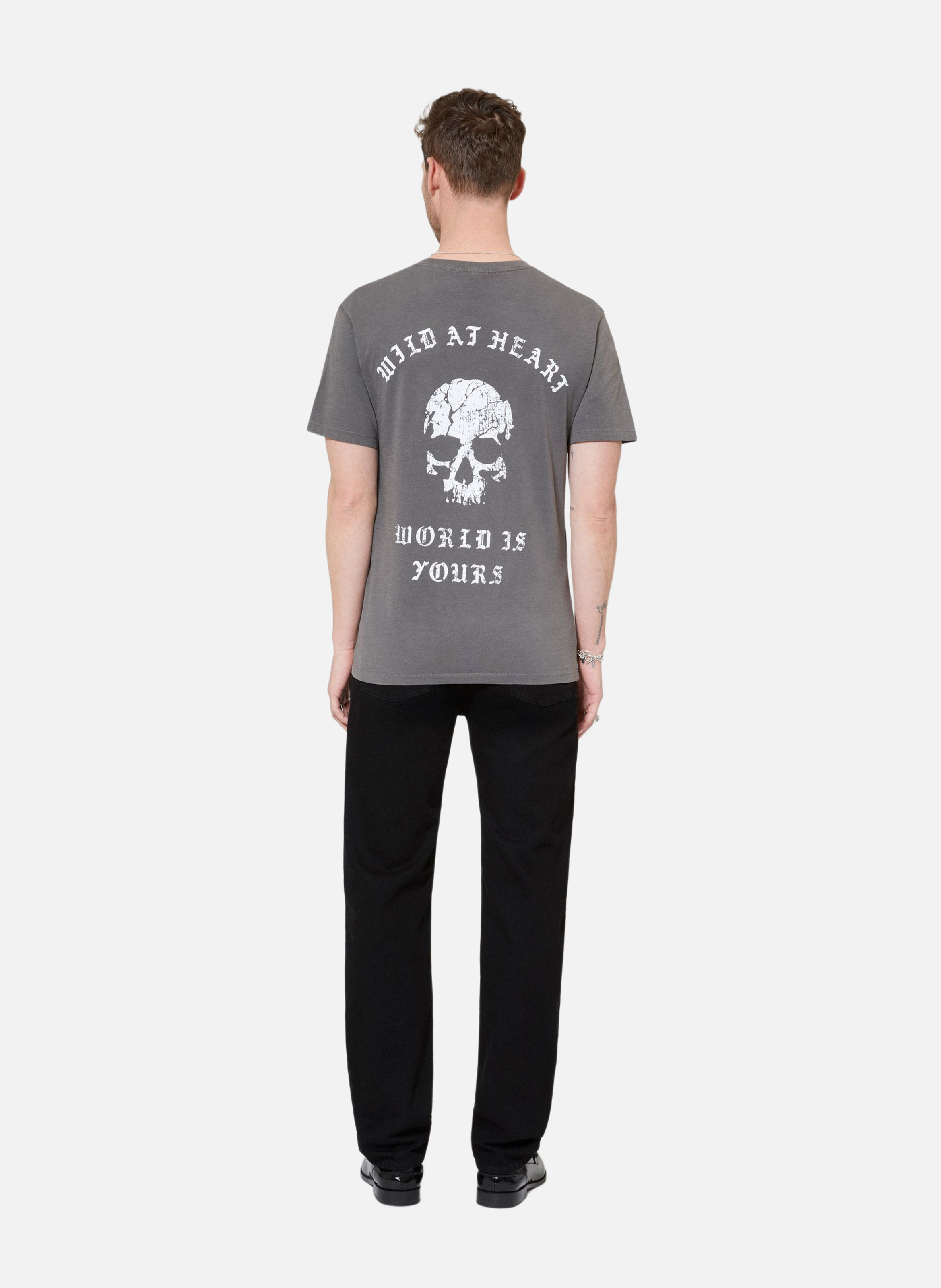 T-shirt with skull screen print THE KOOPLES Grey
