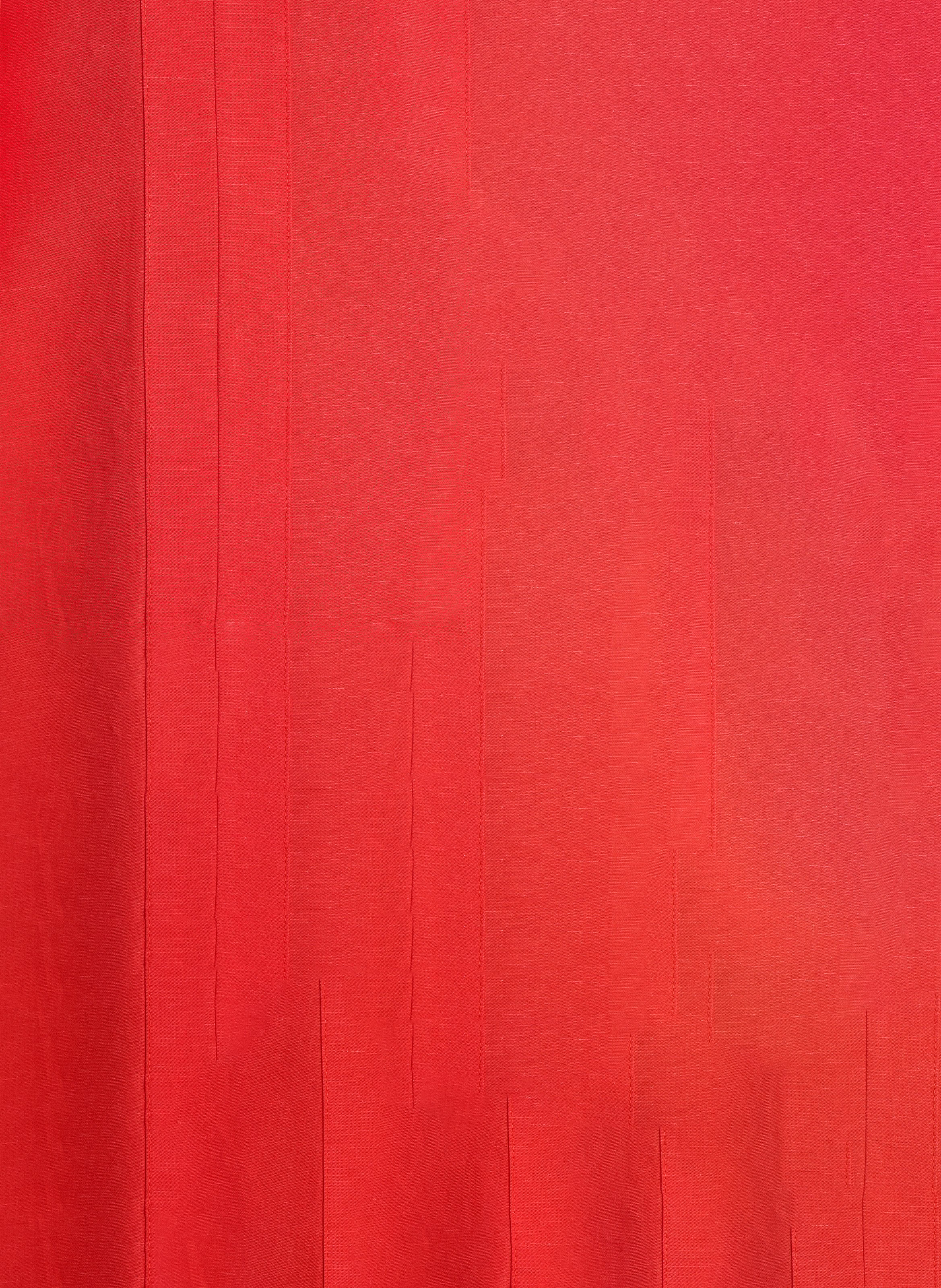 Korte wijde jurk met een effen tuniek kraag LA FEE MARABOUTEE Rood