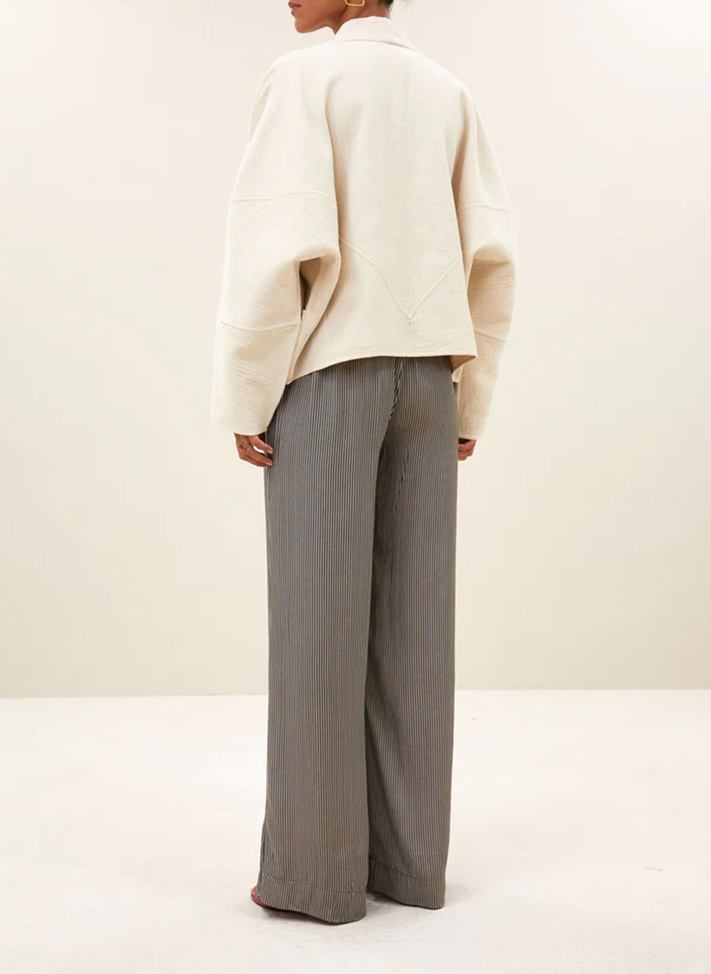 Veste sans col en coton BY BAR Beige