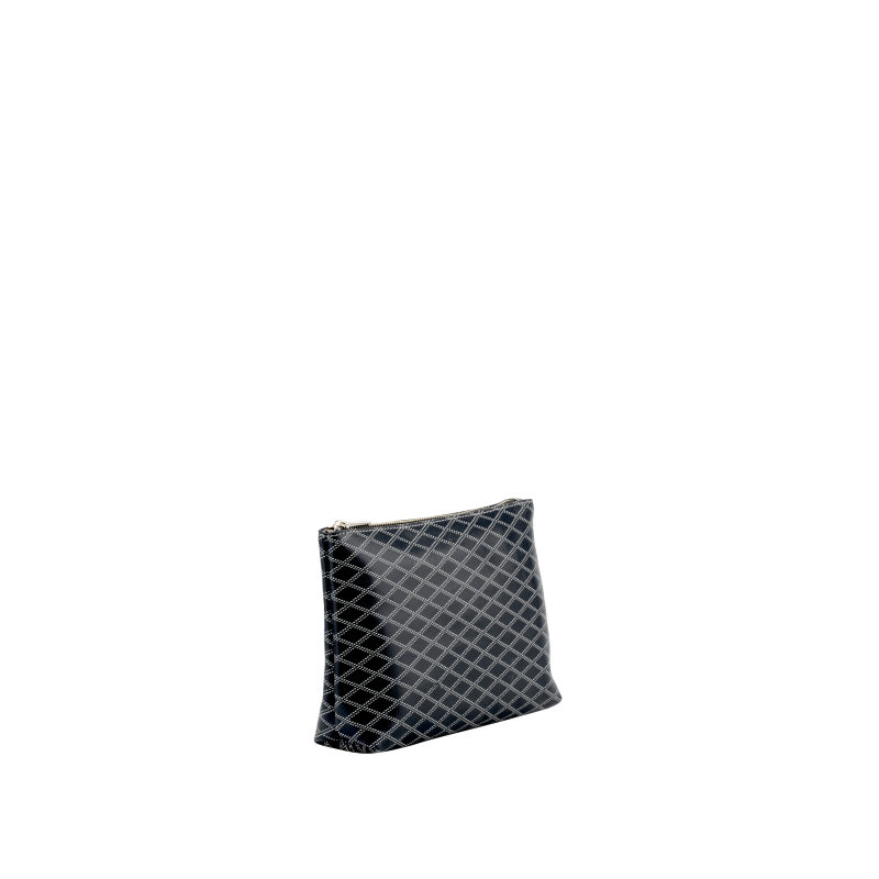 Covered leather pouch POURCHET Black