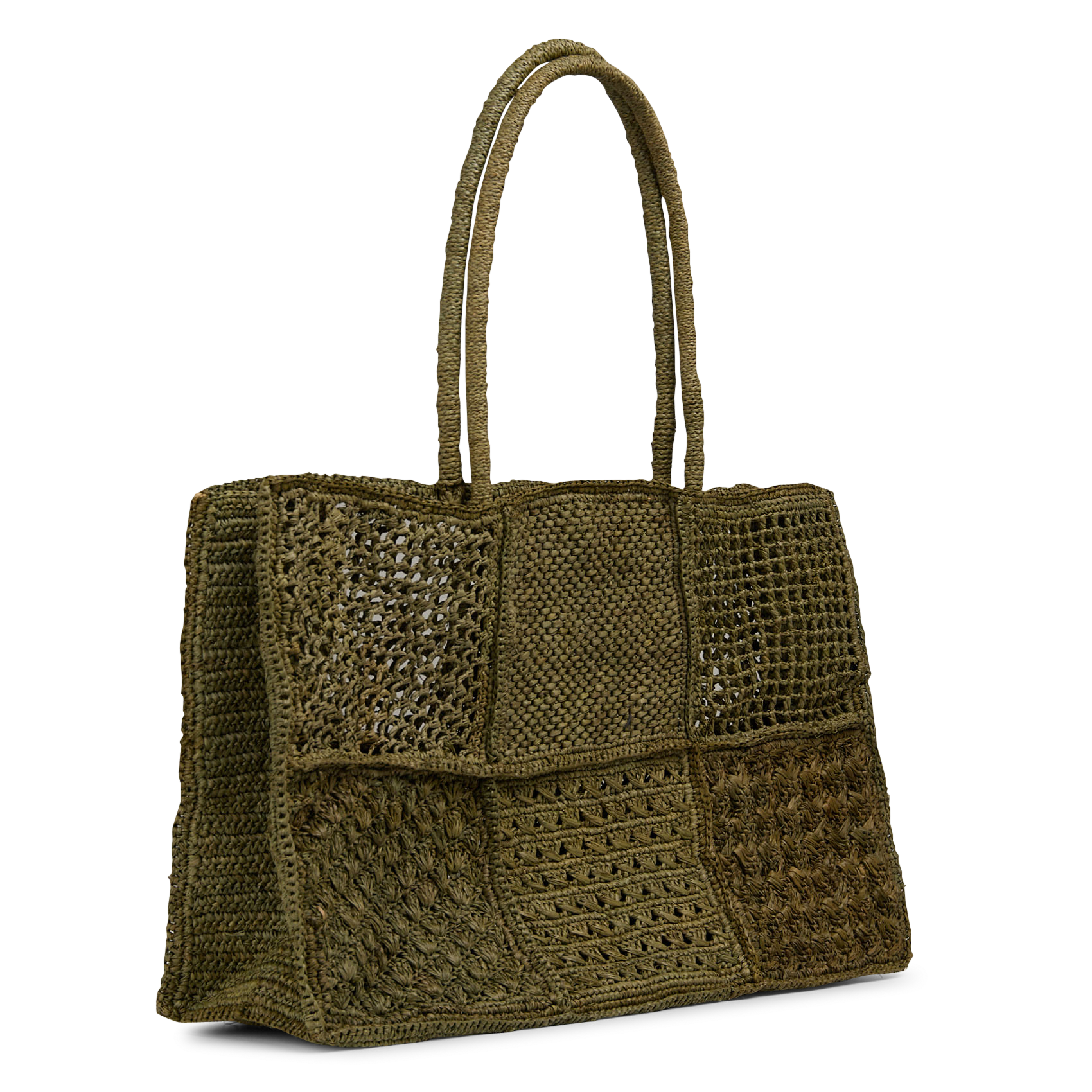 Shopping bag in rafia CAMALYA Kaki