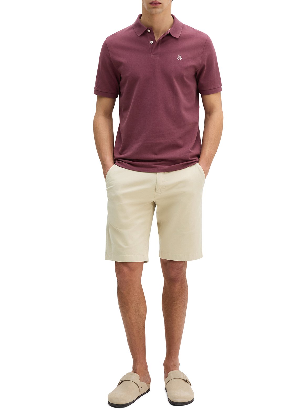 Straight cotton polo shirt MARC O'POLO Plums