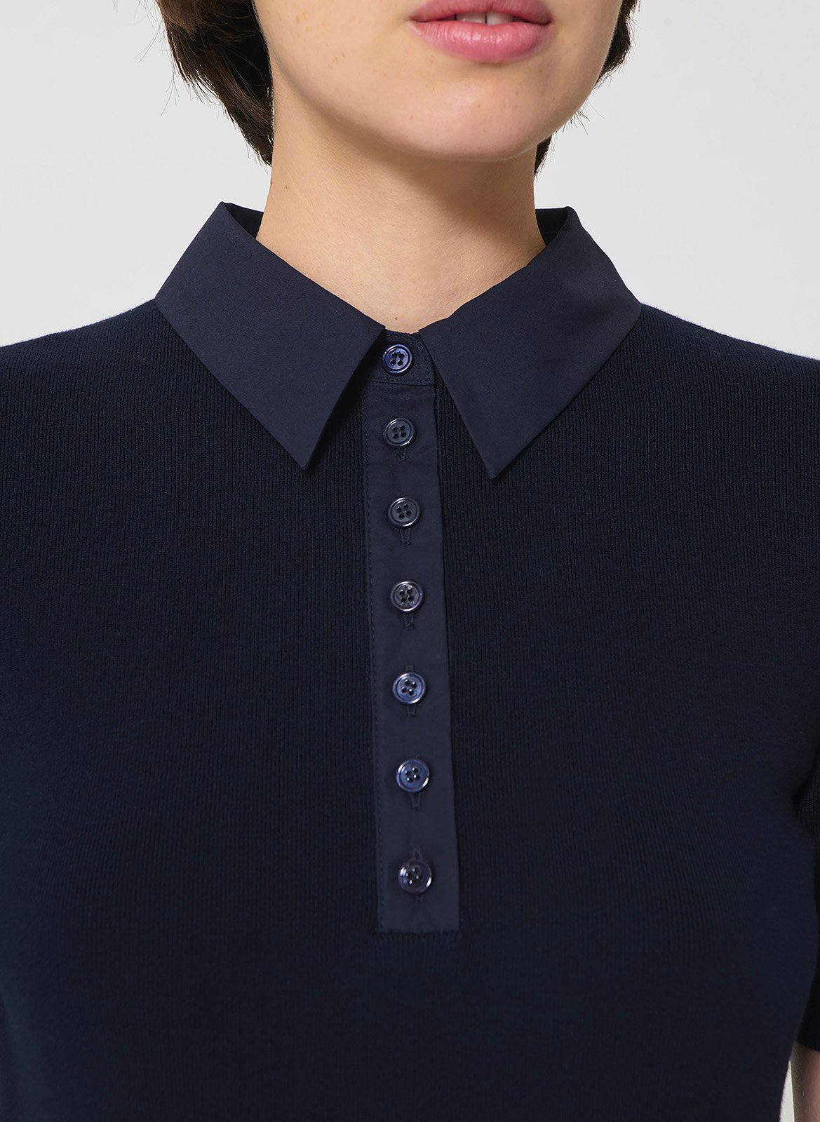 Eng anliegendes Strickpolo TARA JARMON Blau