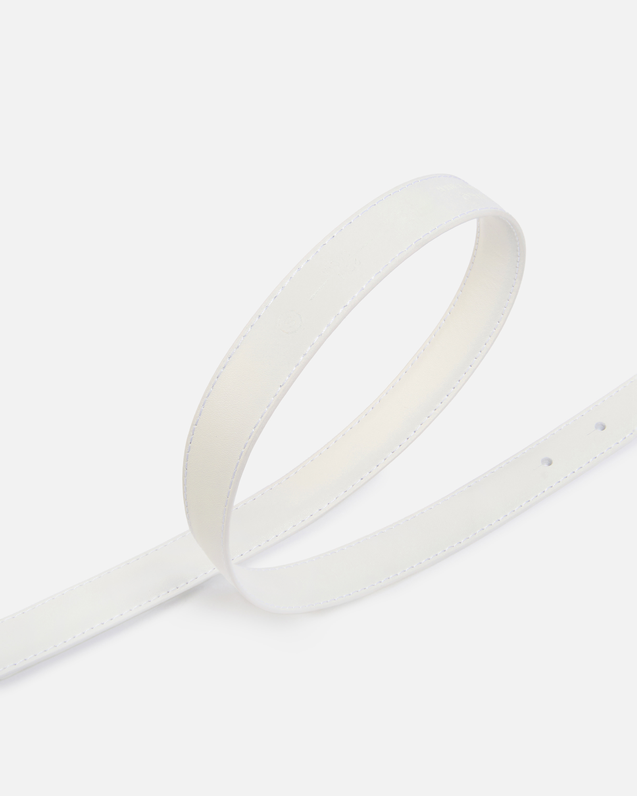 Fine ceinture love birds en cuir color block 2cm PINKO Blanc