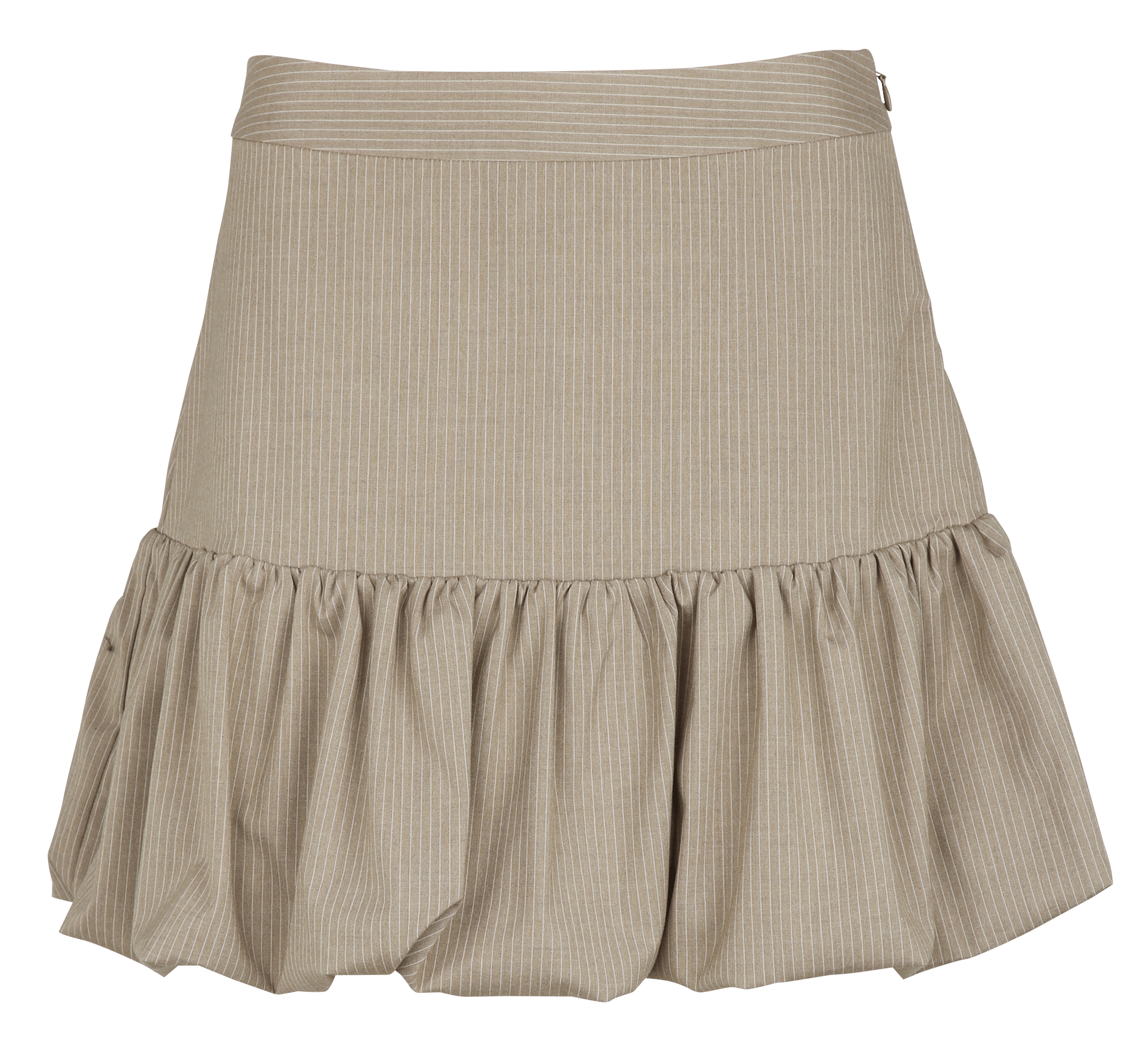 Falda corta de rayas NORR Beige