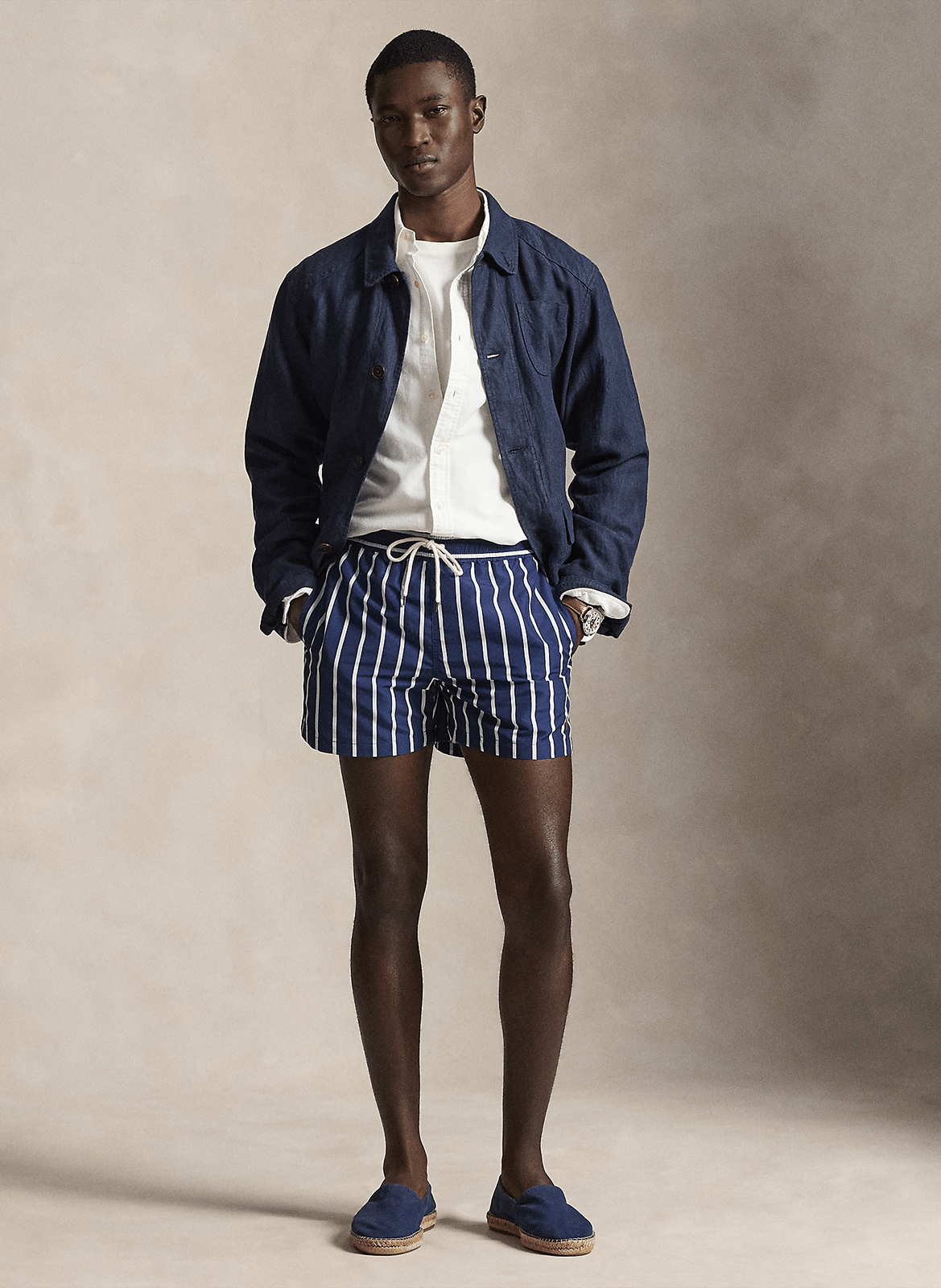 Gerade geschnittene Streifenshorts POLO RALPH LAUREN Blau