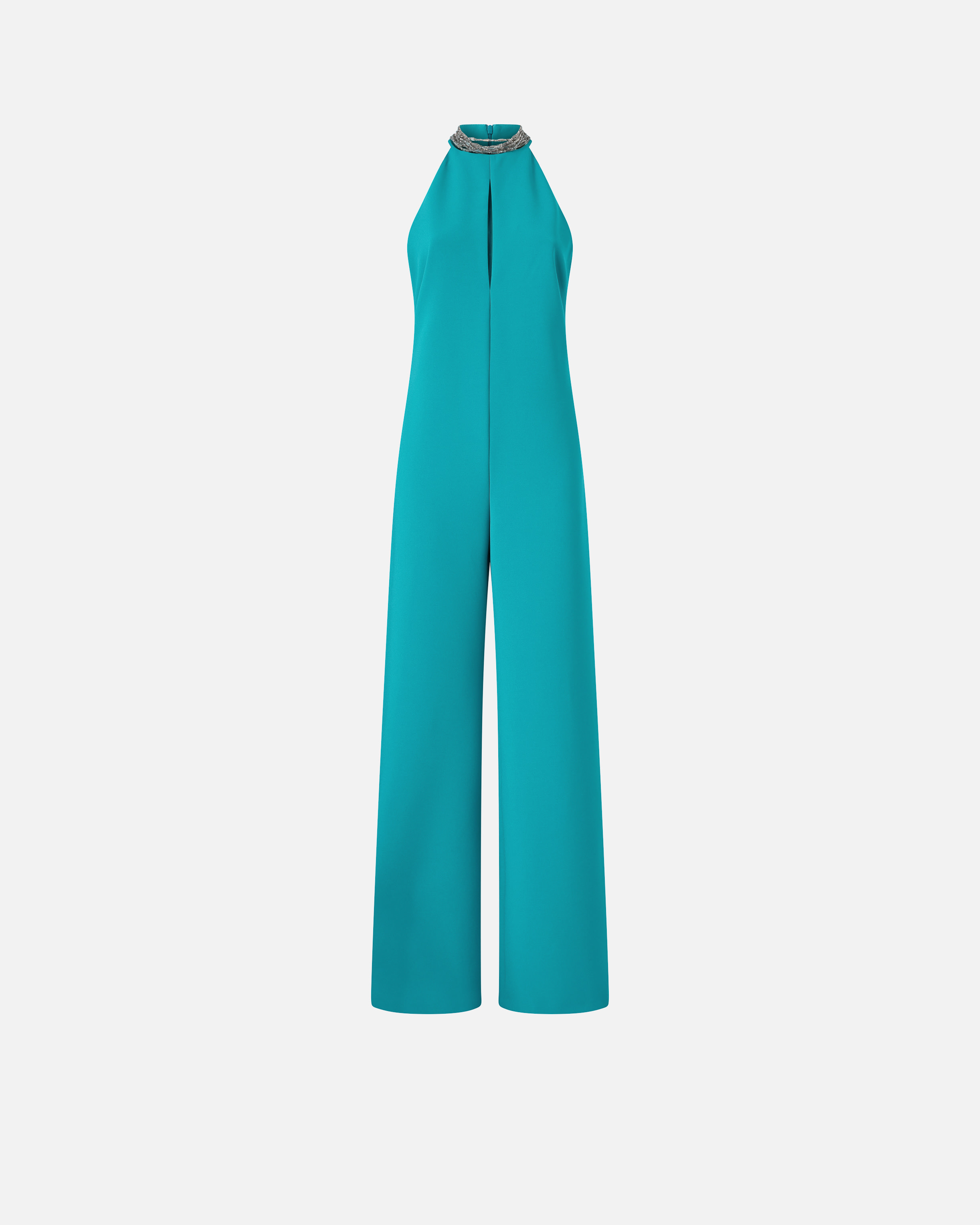 Combinaison-pantalon à encolure américaine et bijou décoratif PINKO Vert