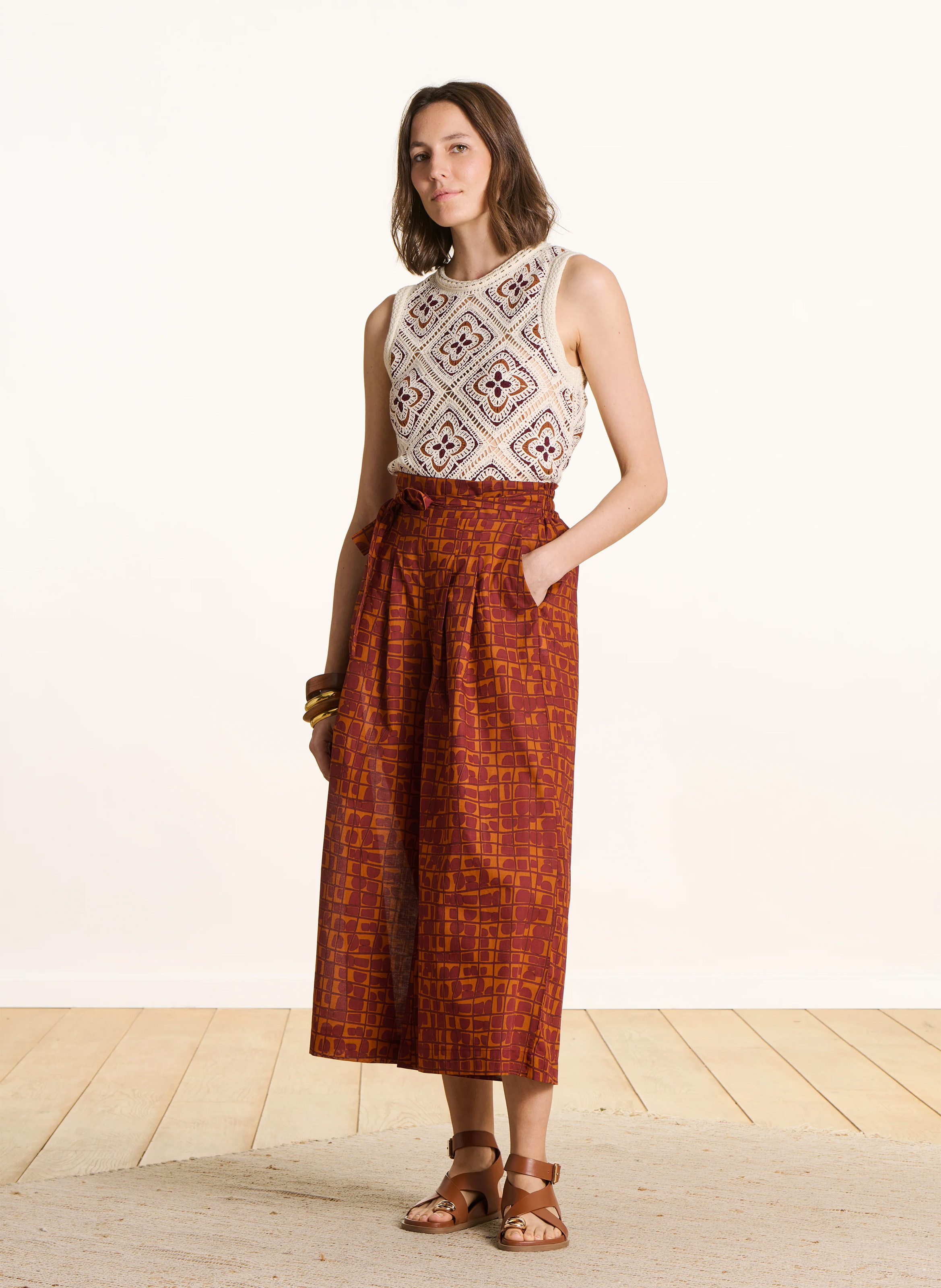 Printed cropped pants LA FEE MARABOUTEE Multicolored